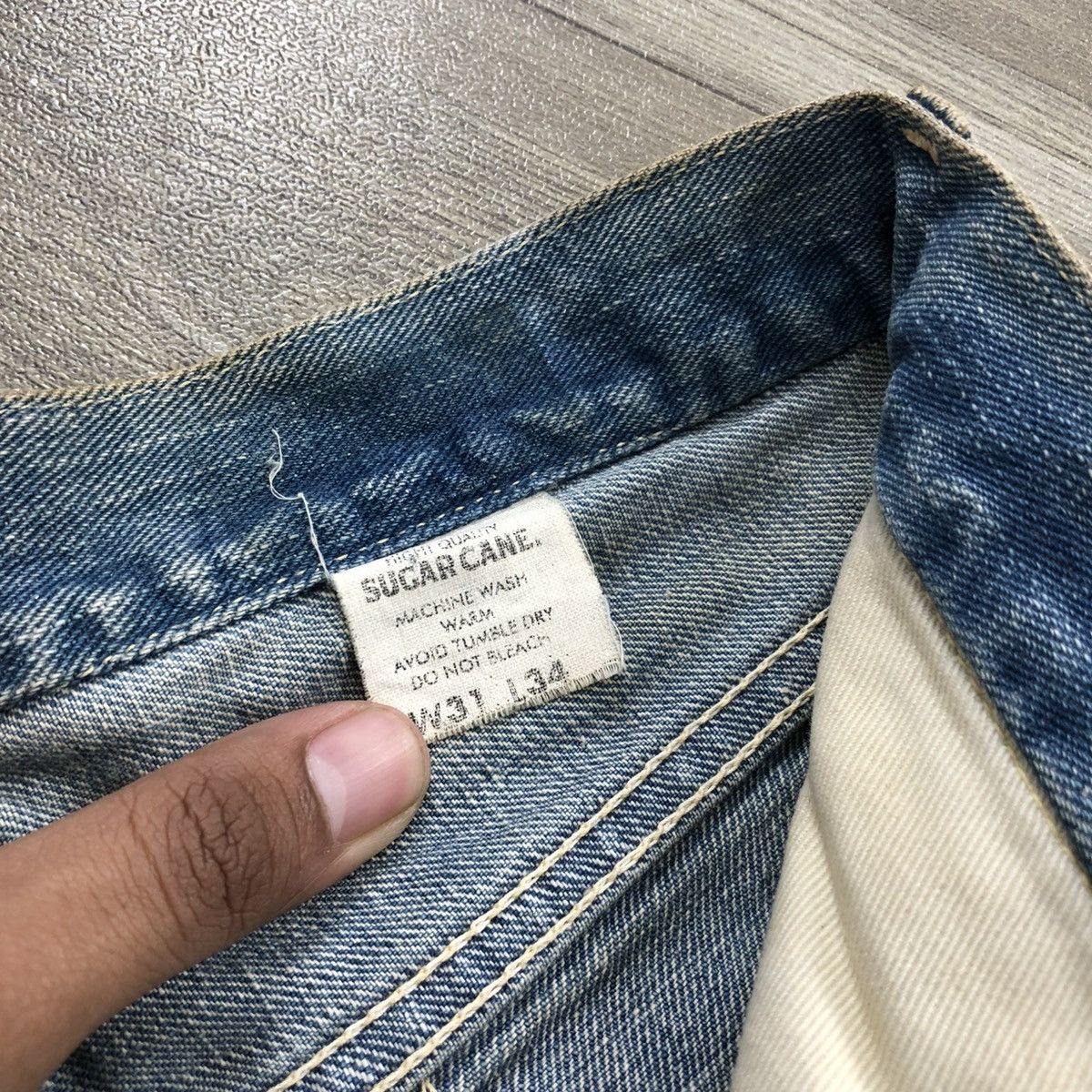 Sugar Cane 🇯🇵90s Vintage Sugar Cane Selvedge Faded Jeans Japanese Brand Size US 30 / EU 46 - 14 Thumbnail