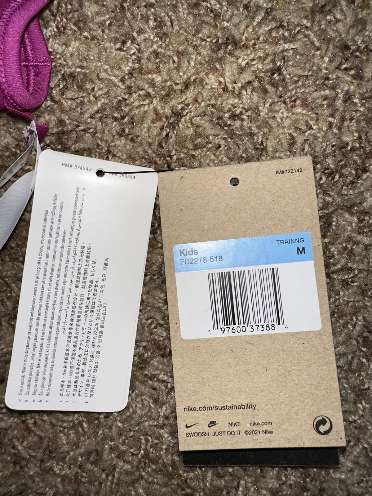 Nike Nike One Big Kids' (Girls') Swoosh Sports Bra Sample Size ONE SIZE - 6 Thumbnail