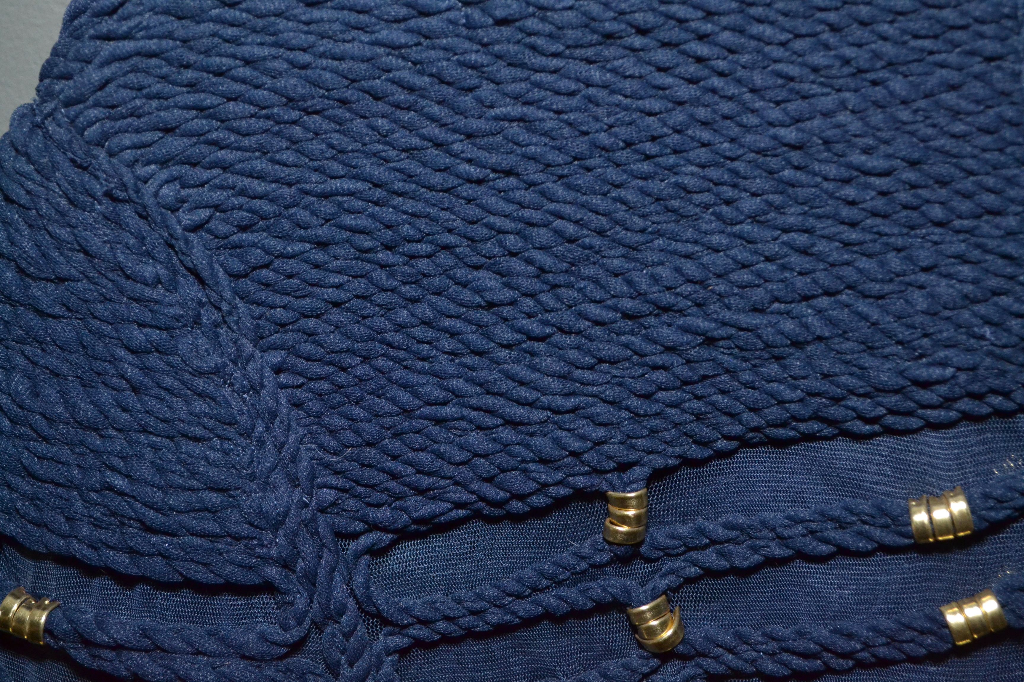 Balmain × H&M BALMAIN x H&M Blue Braided Embroidered Rope Blouse Top US 6 Size M / US 6-8 / IT 42-44 - 13 Thumbnail