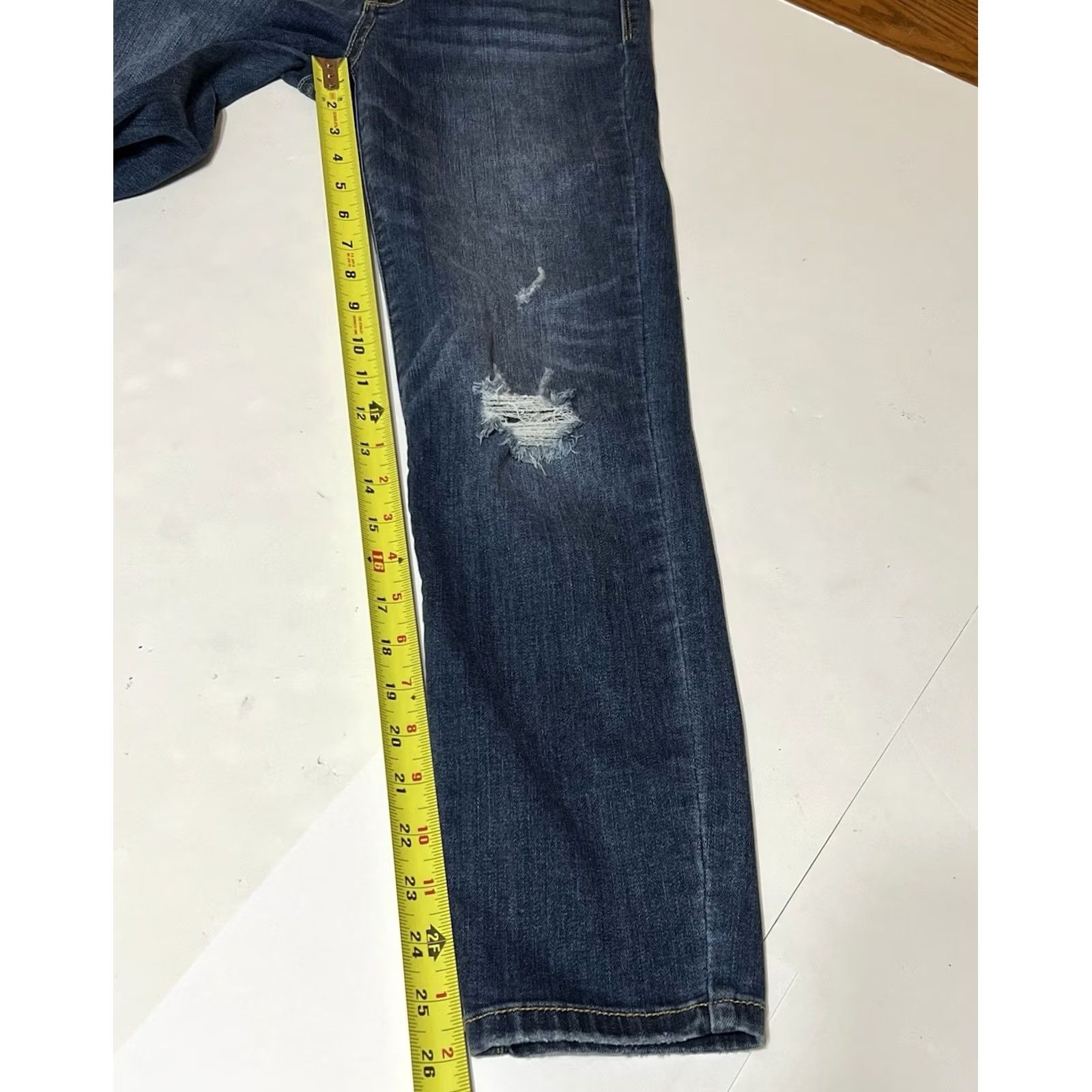 Denime Judy Blue Jeans Relaxed Fit Distressed 5-Pocket Denim Straight Size 26" / US 2 / IT 38 - 5 Thumbnail