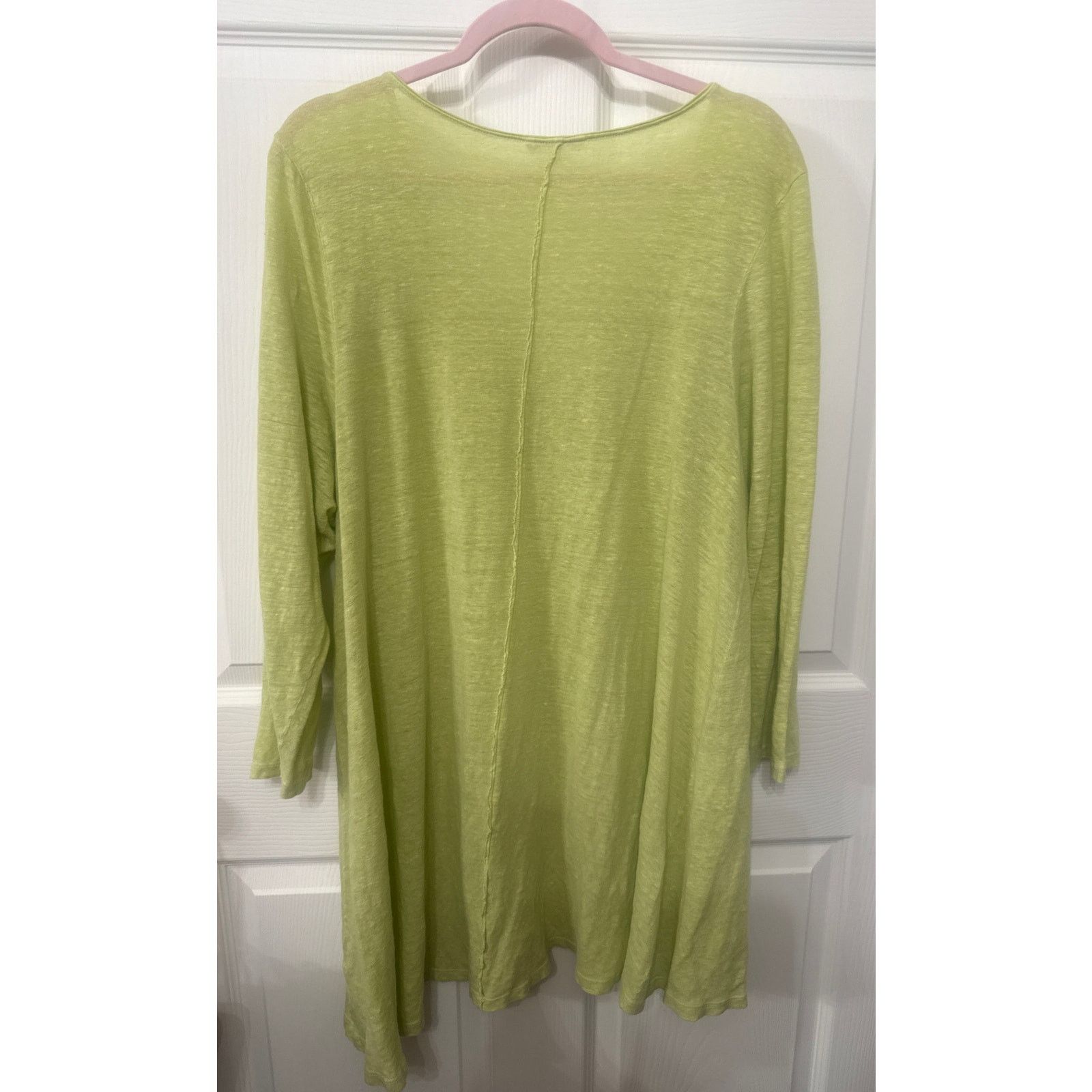 Habitat Habitat Exposed Lime Green Seam V-neck Linen Tunic, XL Size XL / US 12-14 / IT 48-50 - 6 Thumbnail