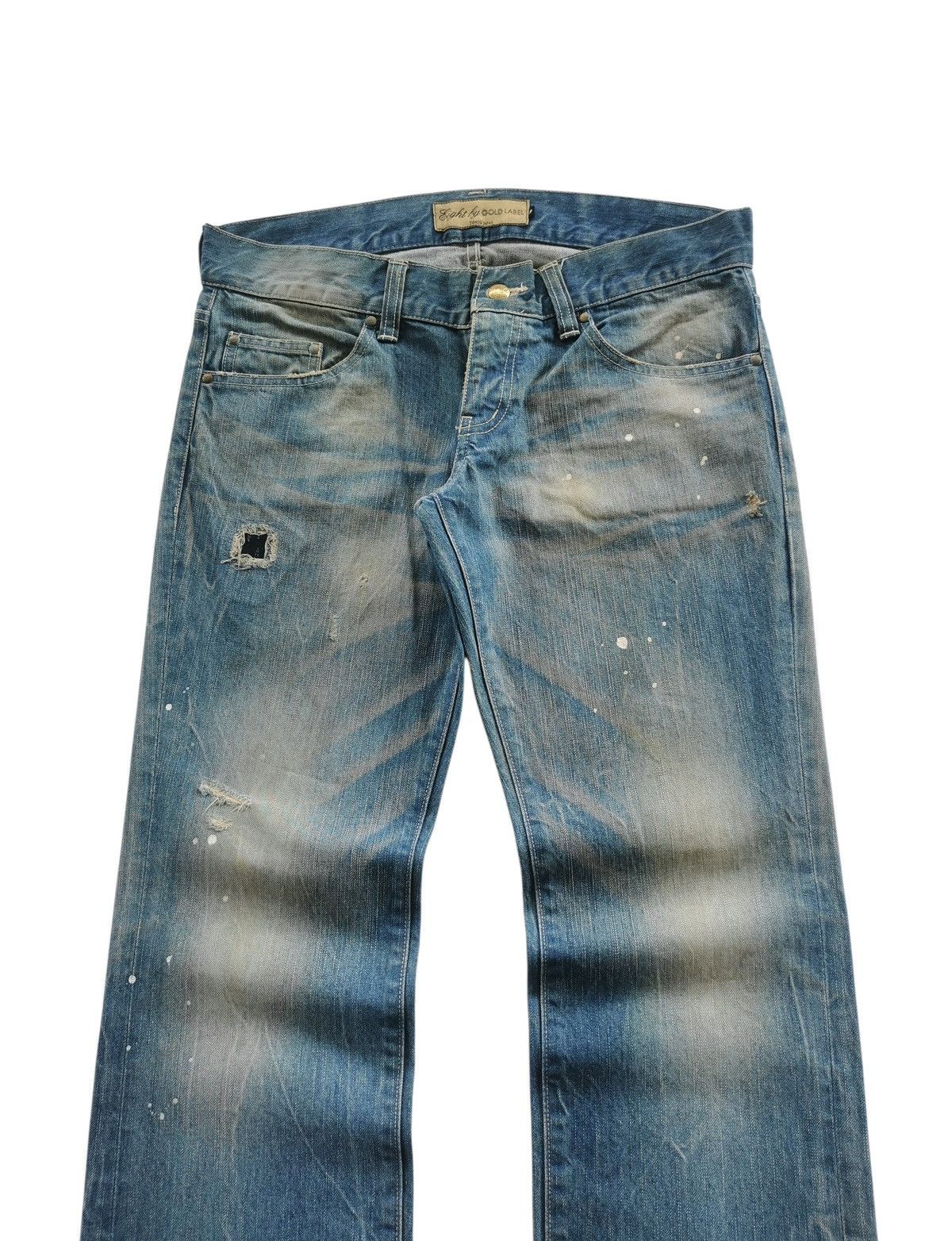Japanese Brand Eight by COLD LABEL Denim Paint Splatter - Kapital Style Size US 34 / EU 50 - 2 Thumbnail