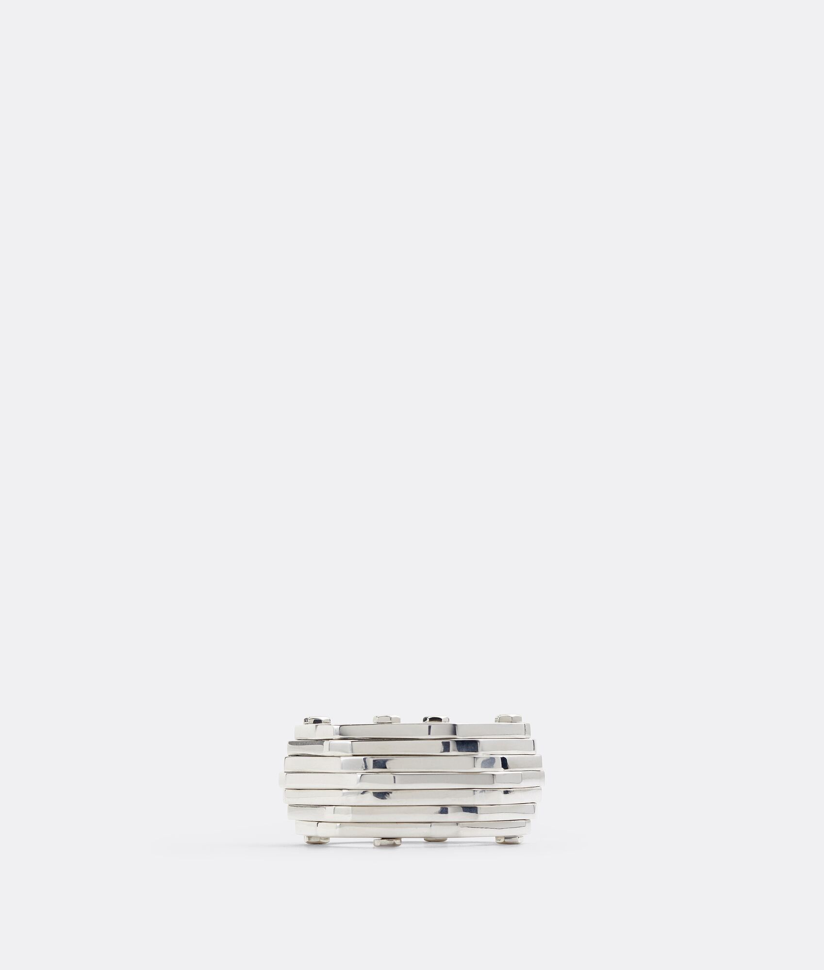 Bottega Veneta o1n1vont0425 Size: 17 / Unisex Layers Ring in Silver Size ONE SIZE - 1 Thumbnail