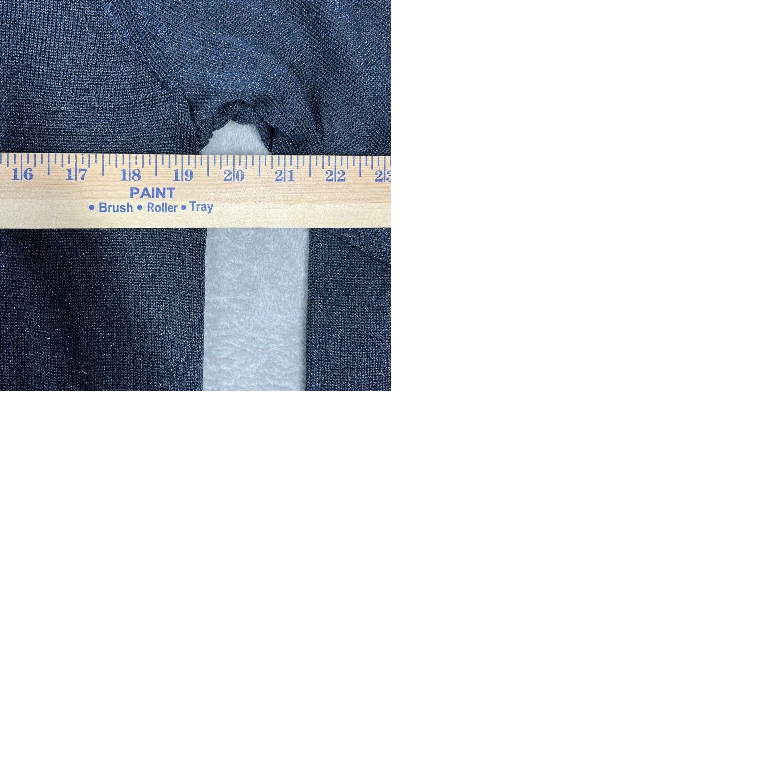 Vintage Vicki Wayne Cardigan Sweater Women’s Medium Navy Blue Glitter Shimmer Open V-Neck Long Sleeve Knit Slub Open Closure Everyday Size M / US 6-8 / IT 42-44 - 9 Thumbnail