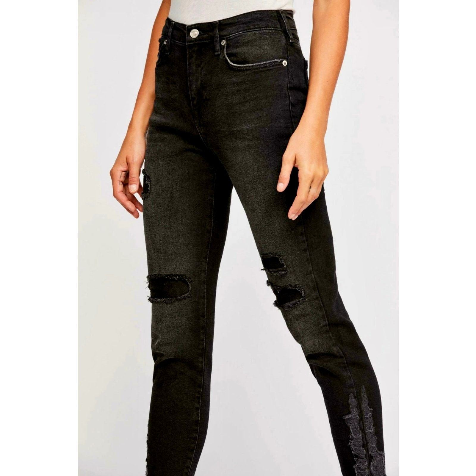 Free People Free People About a Girl Ripped Skinny Jeans Black 25 Size 25" / US 0 / IT 36 - 5 Thumbnail