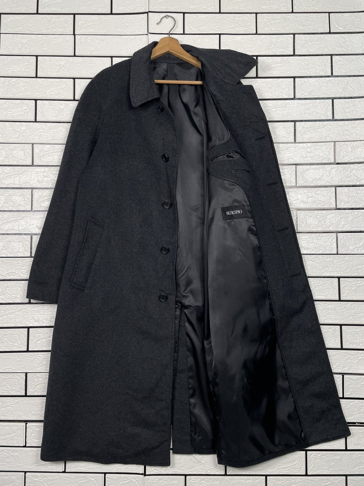 Japanese Brand Japanese Brand Sukipio Black Wool Coat Size US L / EU 52-54 / 3 - 10 Thumbnail