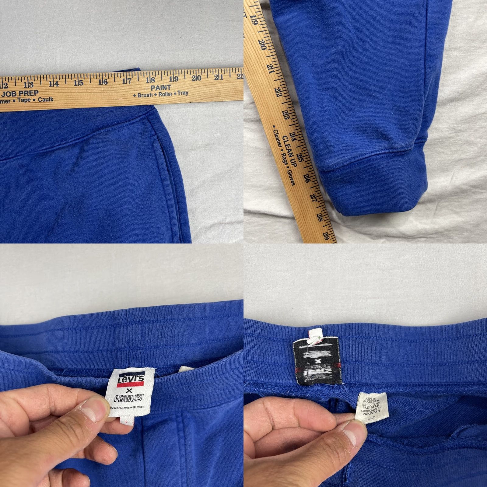 Levi's Levi's Panuts Sweatpants Mens Large Blue Jogger Tapered Snoopy Soccer Running Size US 33 - 8 Thumbnail
