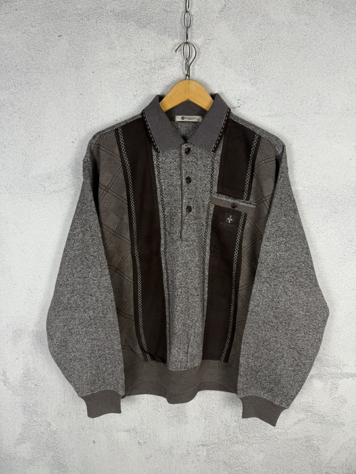 Vintage Vintage 90s Classic North Field Polo Sweater Size US L / EU 52-54 / 3 - 1 Thumbnail