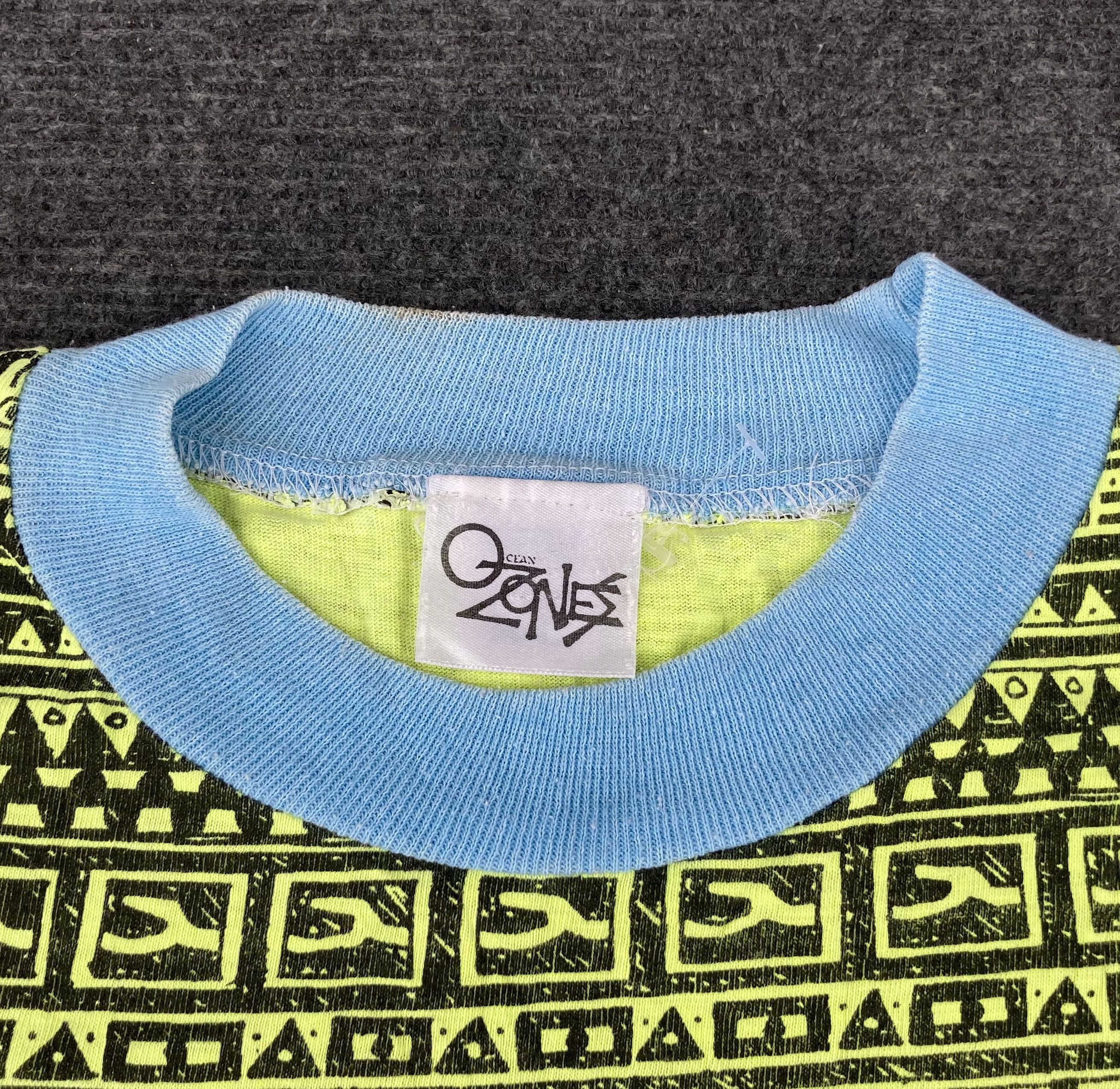 Designer × Vintage Vtg Oclan Zones 90s 80s Made In Usa Full Print T Shirt Size US M / EU 48-50 / 2 - 2 Thumbnail