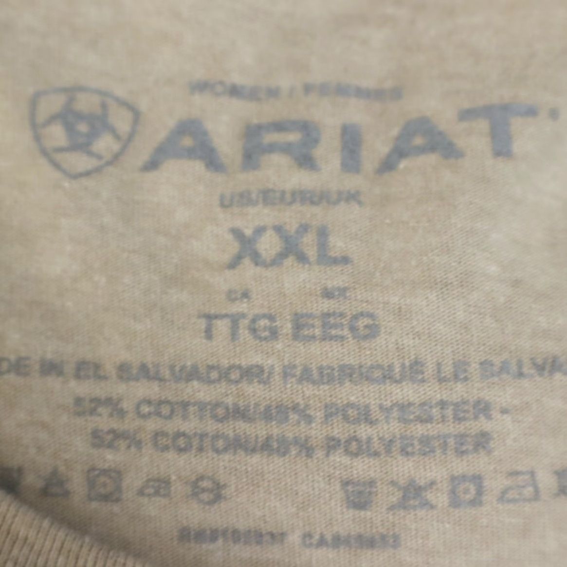 Ariat Ariat Shirt Stone Women's 2XL Western Aztec Skull Solid T-Shirt | Regular fit, Crew Neck, Short Sleeve, Cotton Blend, 2XL Stone, Women Size XXL / US 16-18 / IT 52-54 - 5 Thumbnail