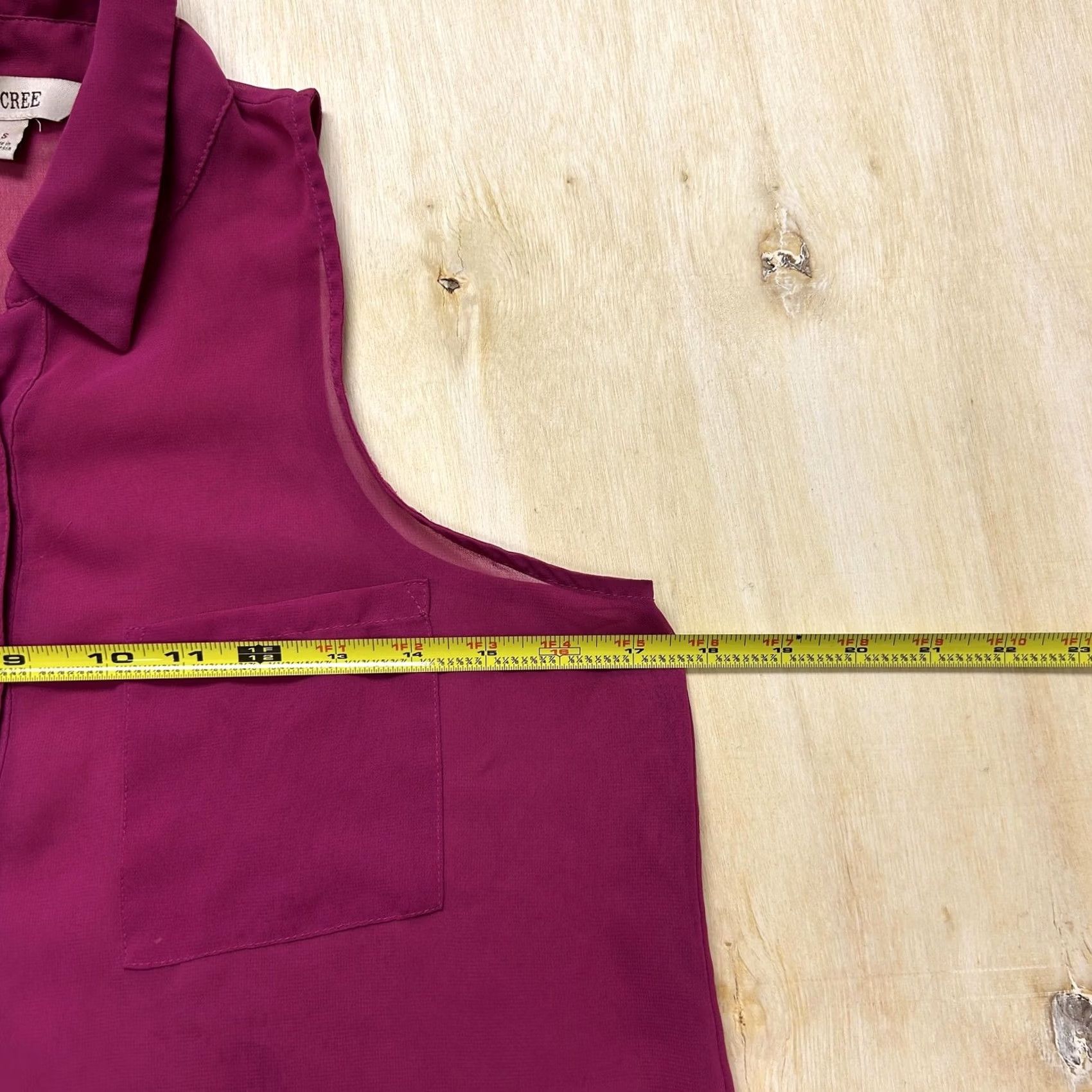 Decree Decree Y2K Blouse Womens Small Pink Sleeveless Sheer Chiffon Button Front Top Size S / US 4 / IT 40 - 5 Thumbnail