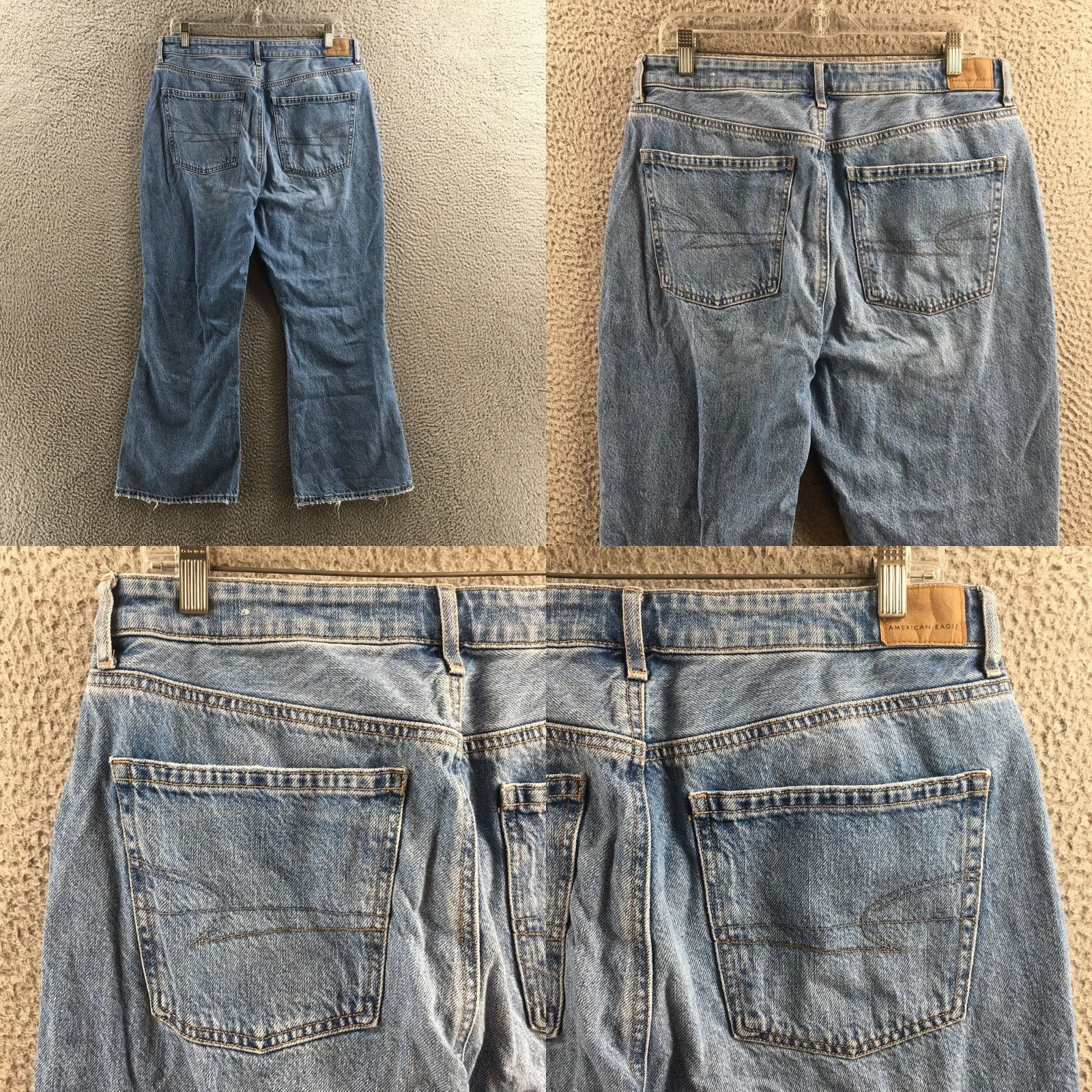 American Eagle Outfitters American Eagle Jeans Womens 14 Short Straight Blue Denim Zip Fly Distressed 90s Size 36" / US 14 / IT 50 - 9 Thumbnail