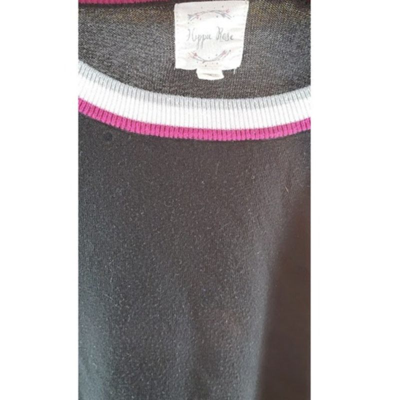 Other Hippie Rose Black Sweater PinkWhite Stripes Size L Size L / US 10 / IT 46 - 2 Thumbnail