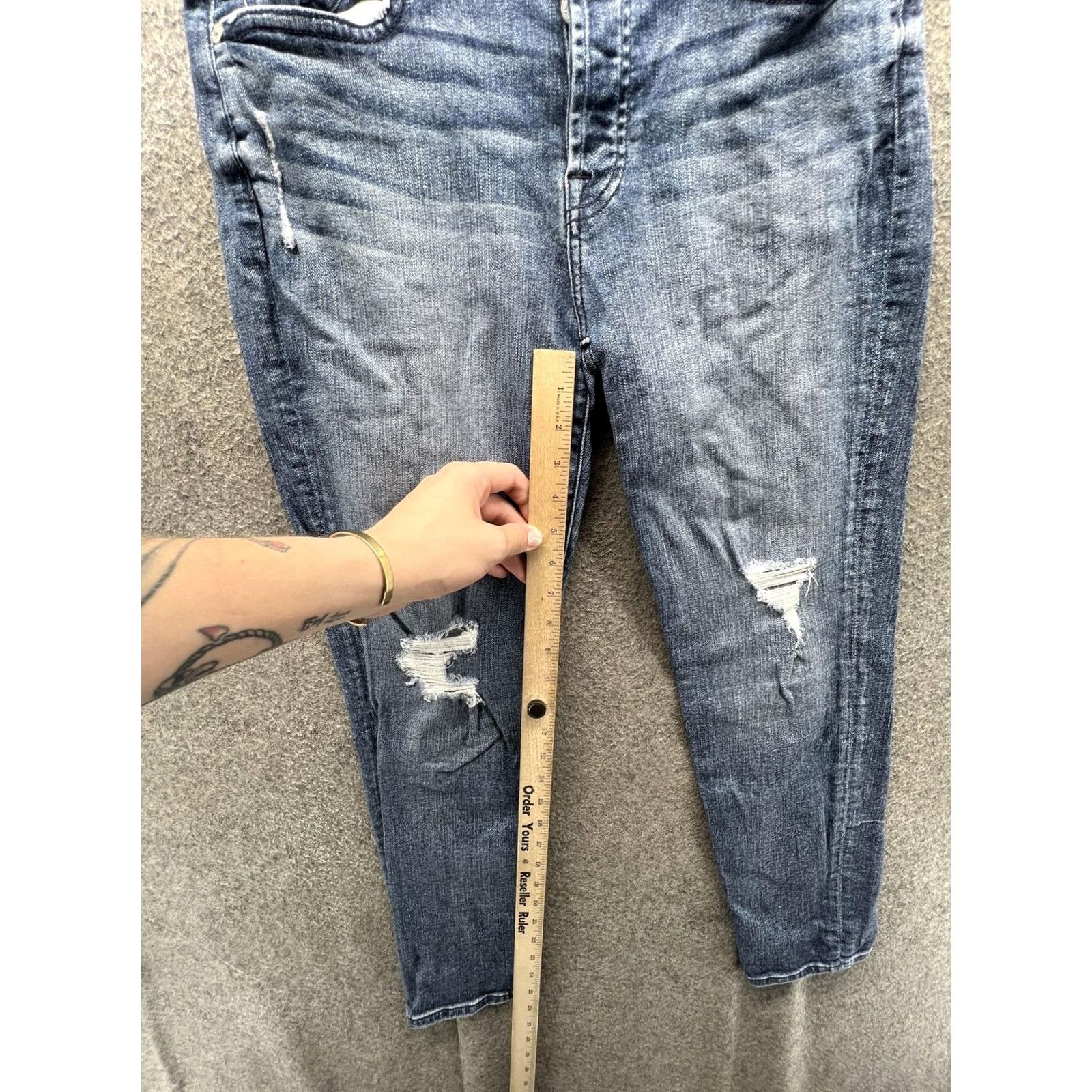 7 For All Mankind 7 For All Mankind Jeans Womens 28 Blue Josefina Distressed Boyfriend Denim Jeans Size 28" / US 6 / IT 42 - 4 Thumbnail