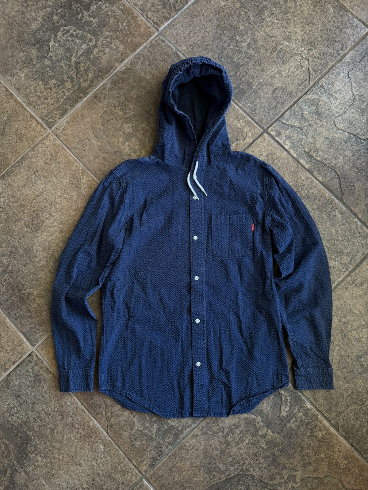 Supreme Supreme SS15 Seersucker Hooded Button Up Size US M / EU 48-50 / 2 - 1 Thumbnail