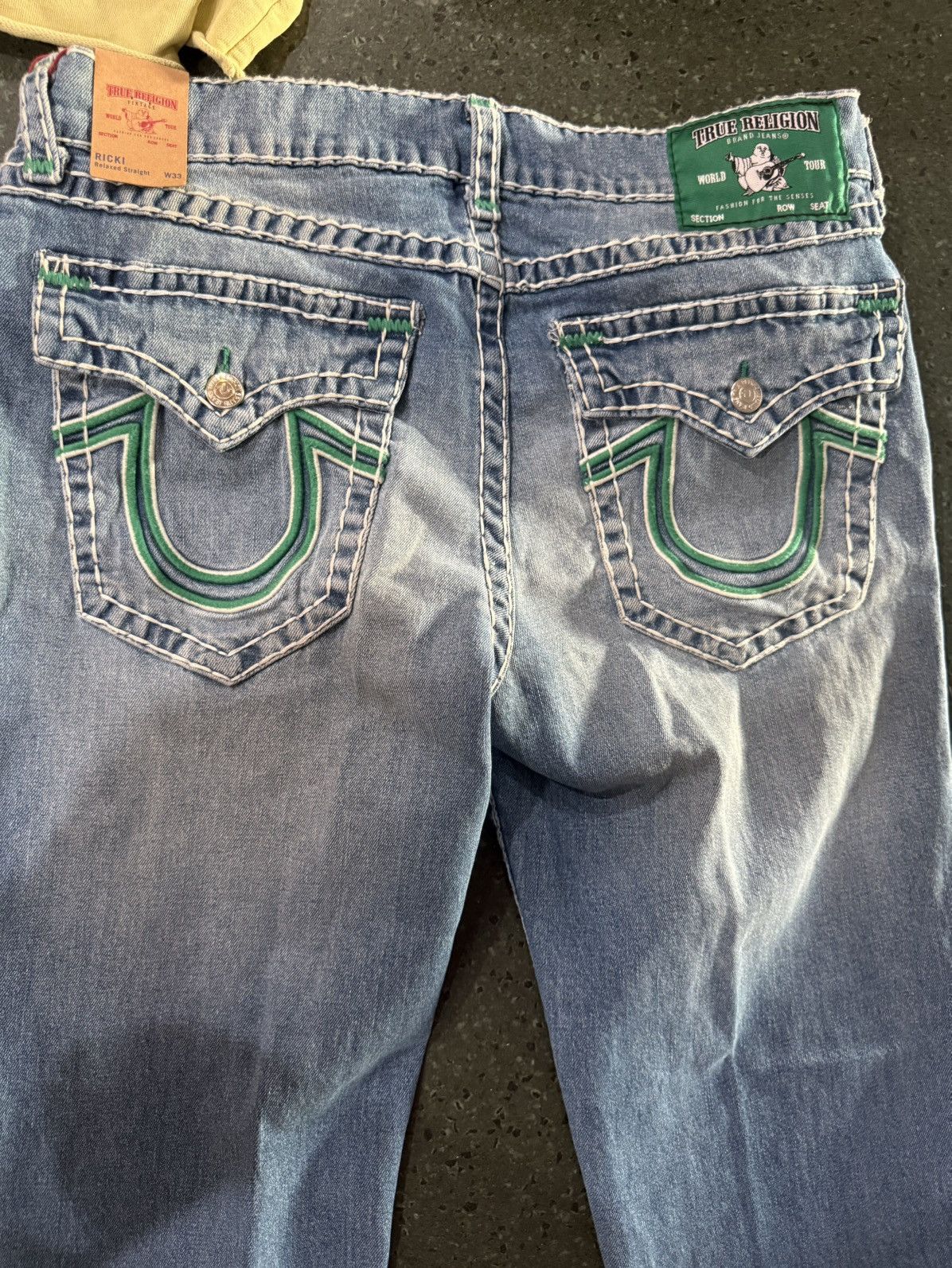 True Religion Tru Religion Ricki relaxed straight blue/green Size US 33 - 1 Thumbnail