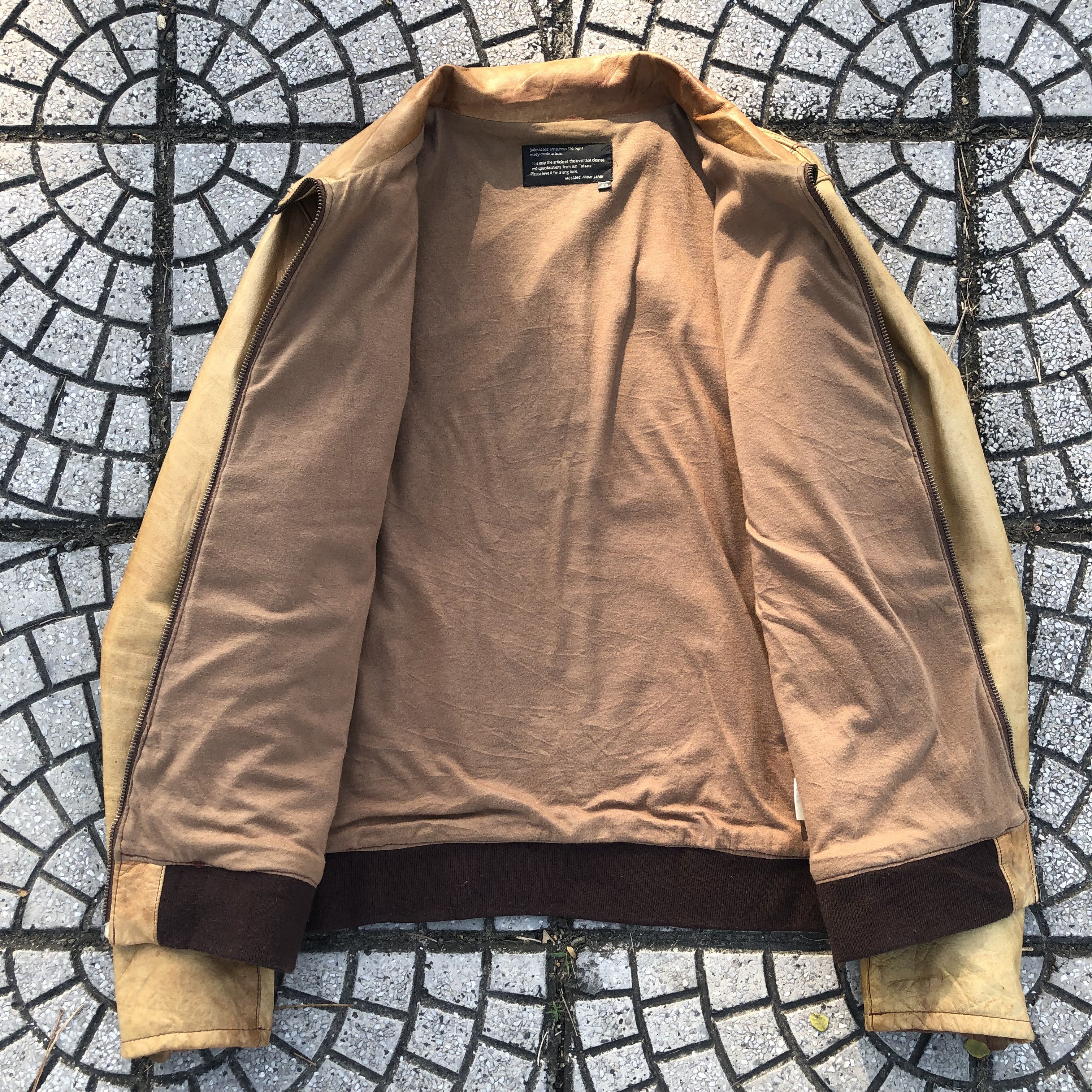 Japanese Brand Shama Japan Distressed Leather Bomber Jacket Collared Zip Up Size US S / EU 44-46 / 1 - 2 Thumbnail
