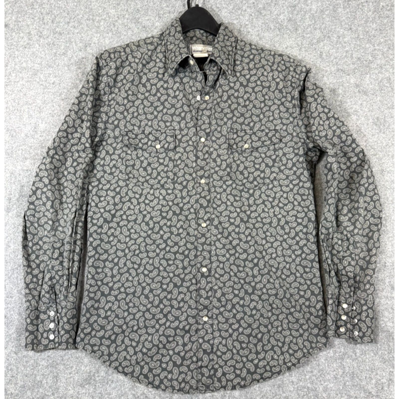 Wrangler VINTAGE Wrangler Wrancher Western Shirt Mens M Gray Paisley Pearl Snap Front Cowboy Pockets Long Sleeve Mens Size US M / EU 48-50 / 2 - 2 Thumbnail