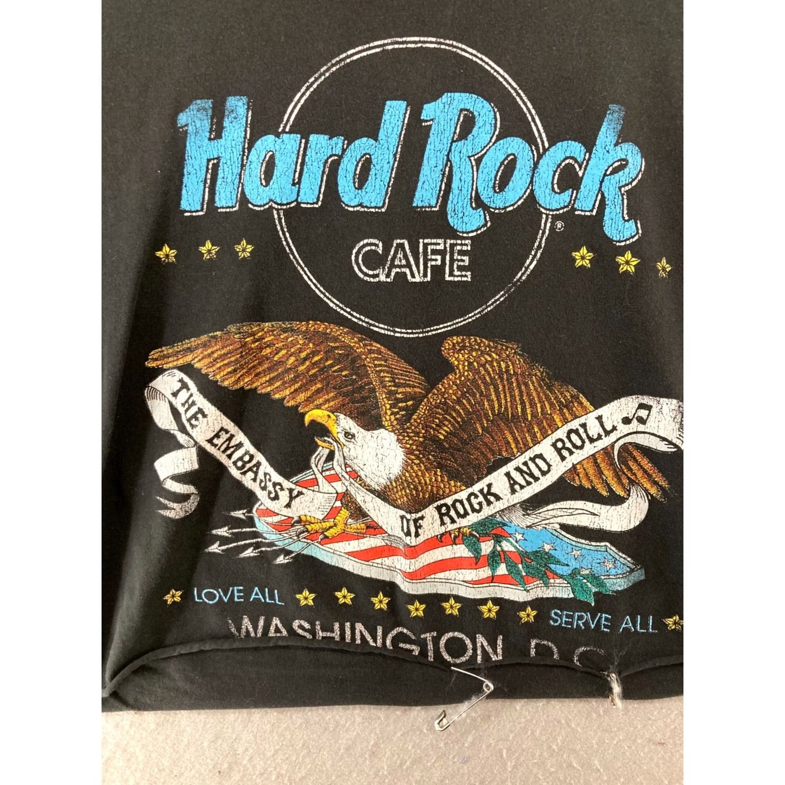 Hard Rock Cafe Hard Rock Cafe Womens Cropped TShirt L Black Graphic Print 90s Vintage N/A Size L / US 10 / IT 46 - 2 Thumbnail
