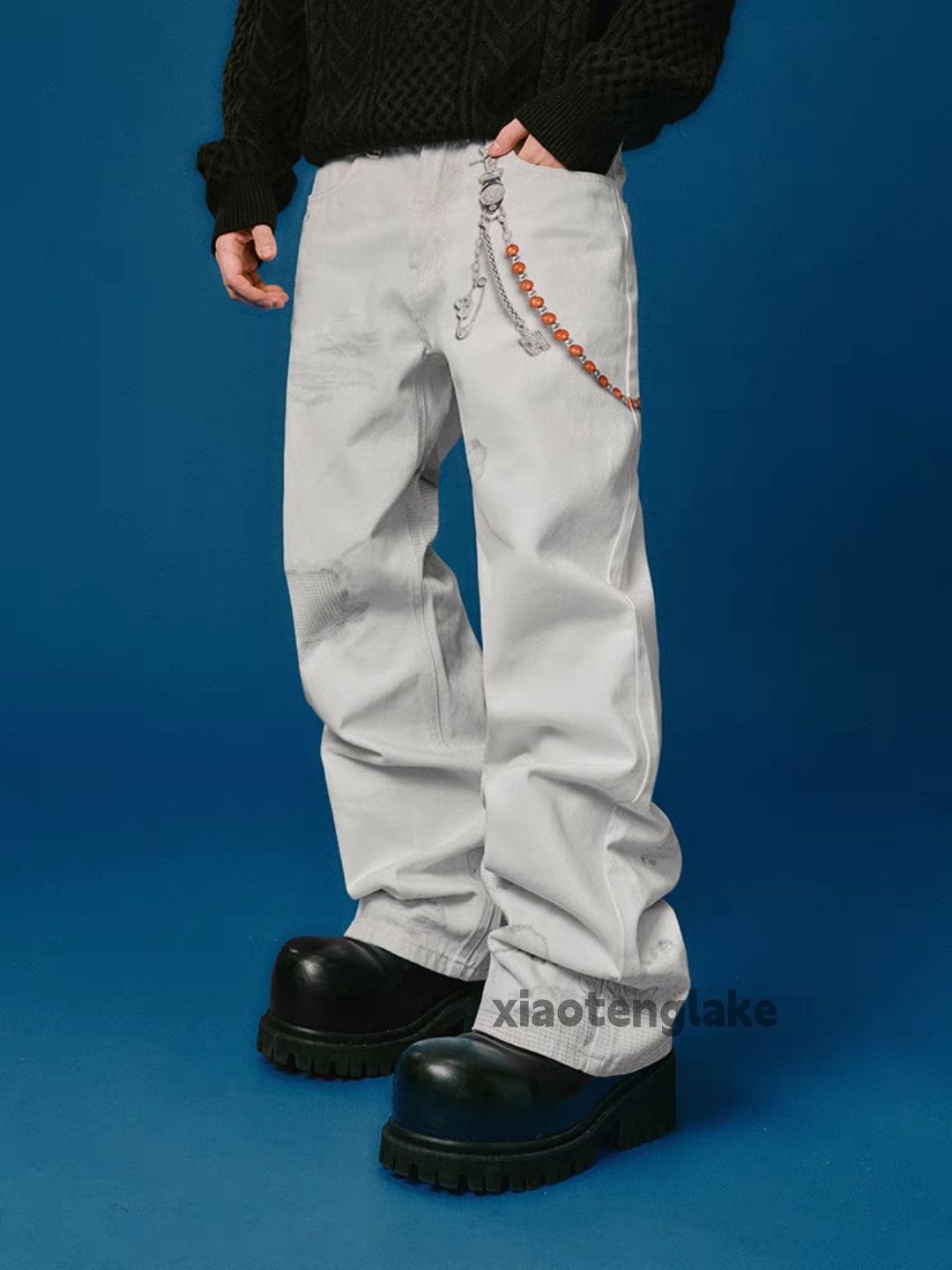 Jean Unisex outdoor utility print loose baggy hiphop pants Size US 32 / EU 48 - 1 Thumbnail