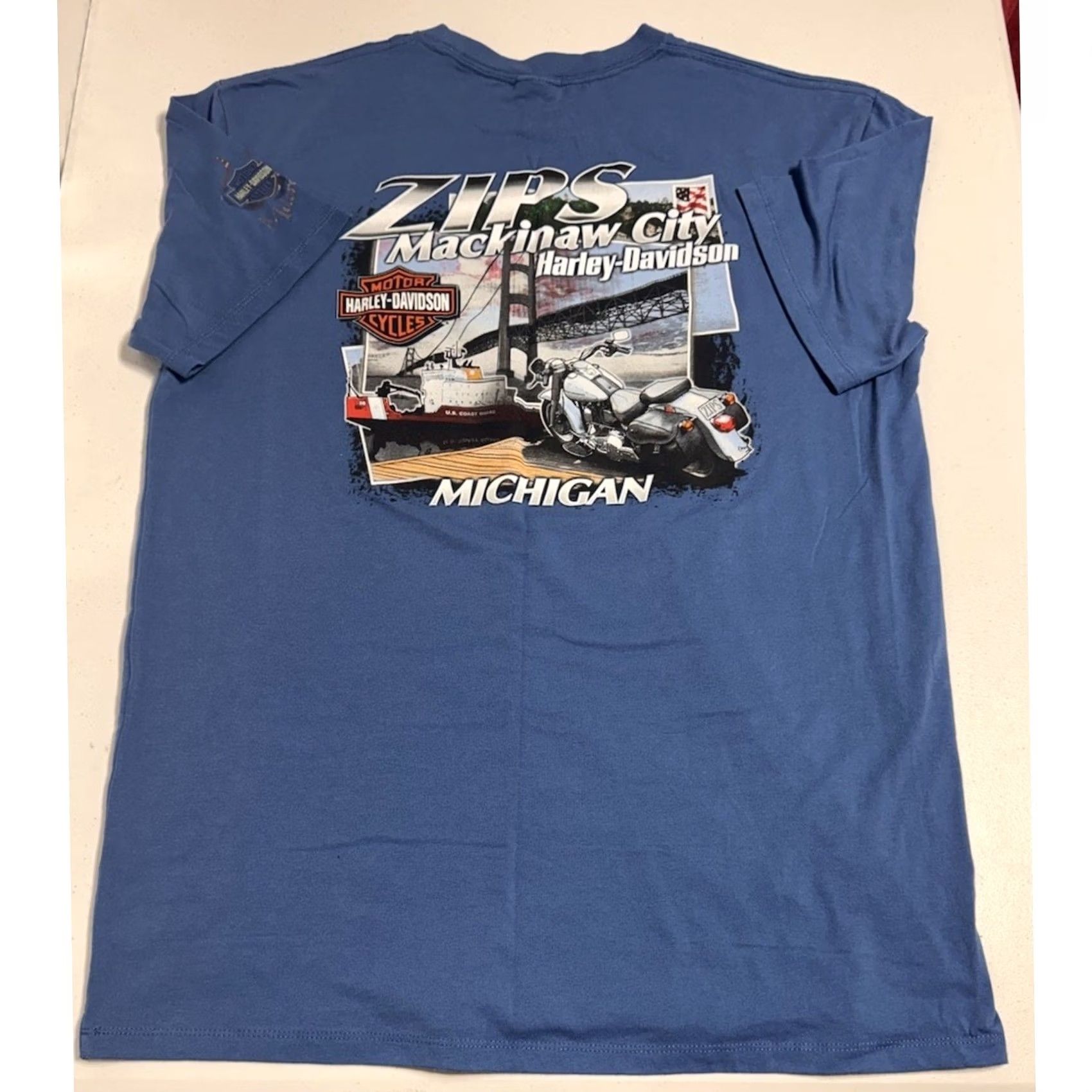 Harley Davidson Harley Davidson Shirt Blue Large Mackinaw City Michigan L Size US L / EU 52-54 / 3 - 2 Thumbnail