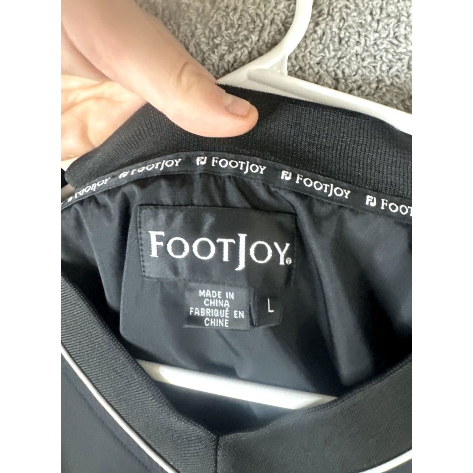 Footjoy FootJoy Windbreaker Jacket Mens Large Black V Neck Pullover Golf FJ Logo Size US L / EU 52-54 / 3 - 7 Thumbnail