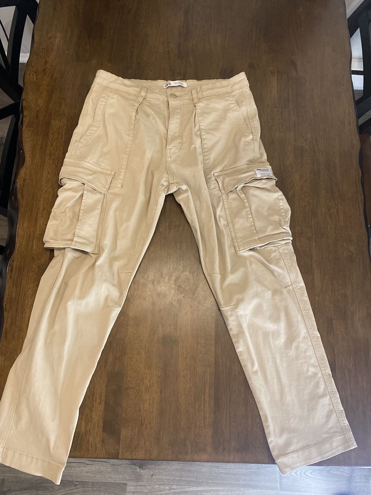 Zara Tan Cargo Pants Size US 32 / EU 48 - 3 Thumbnail
