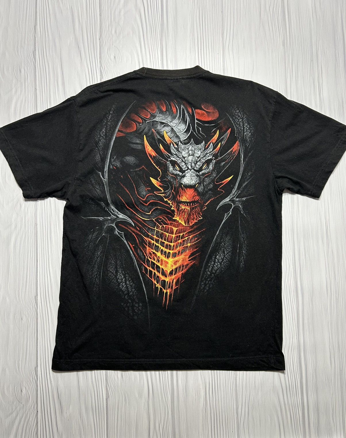 Vintage Vintage Y2K Fire Dragon Allprinted T-Shirt Size US L / EU 52-54 / 3 - 2 Thumbnail