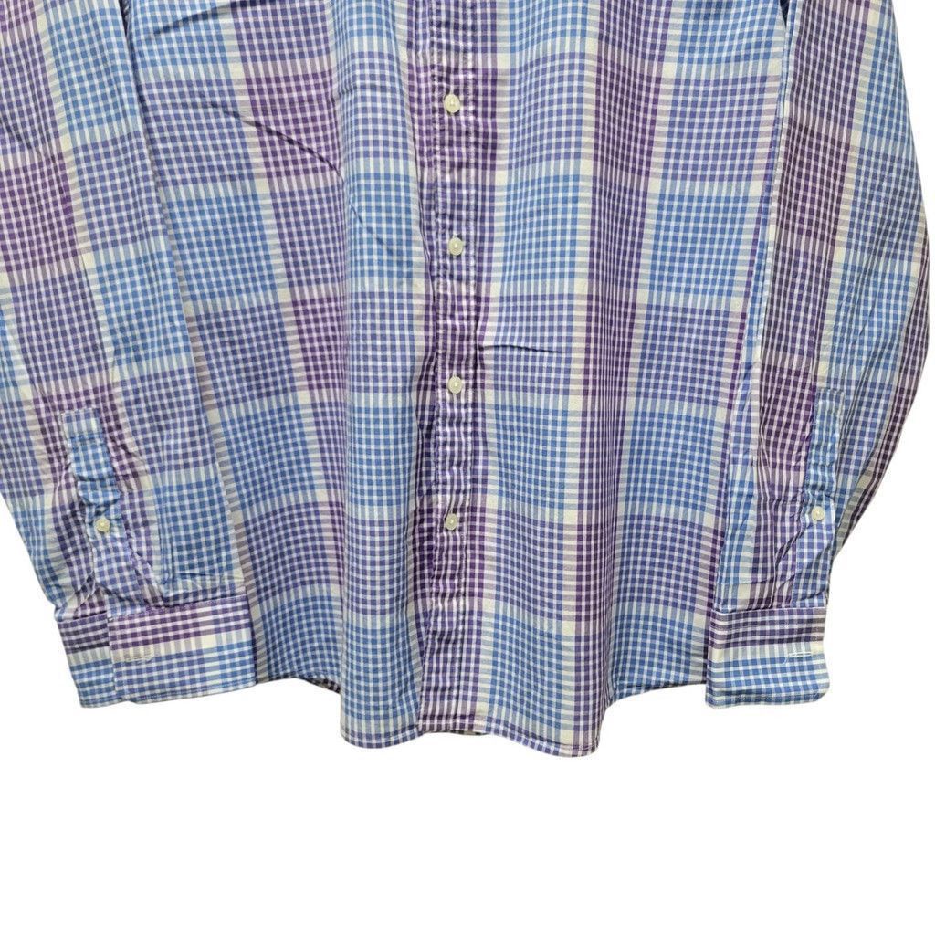 Michael Kors Michael Kors Men's Purple Blue Plaid Long Sleeve Size US XXL / EU 58 / 5 - 5 Thumbnail