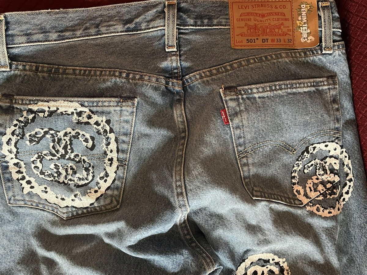 DENIM TEARS × Stussy Stussy x Denim Tears 501 Jean 'Light Indigo' Size US 33 - 1 Thumbnail
