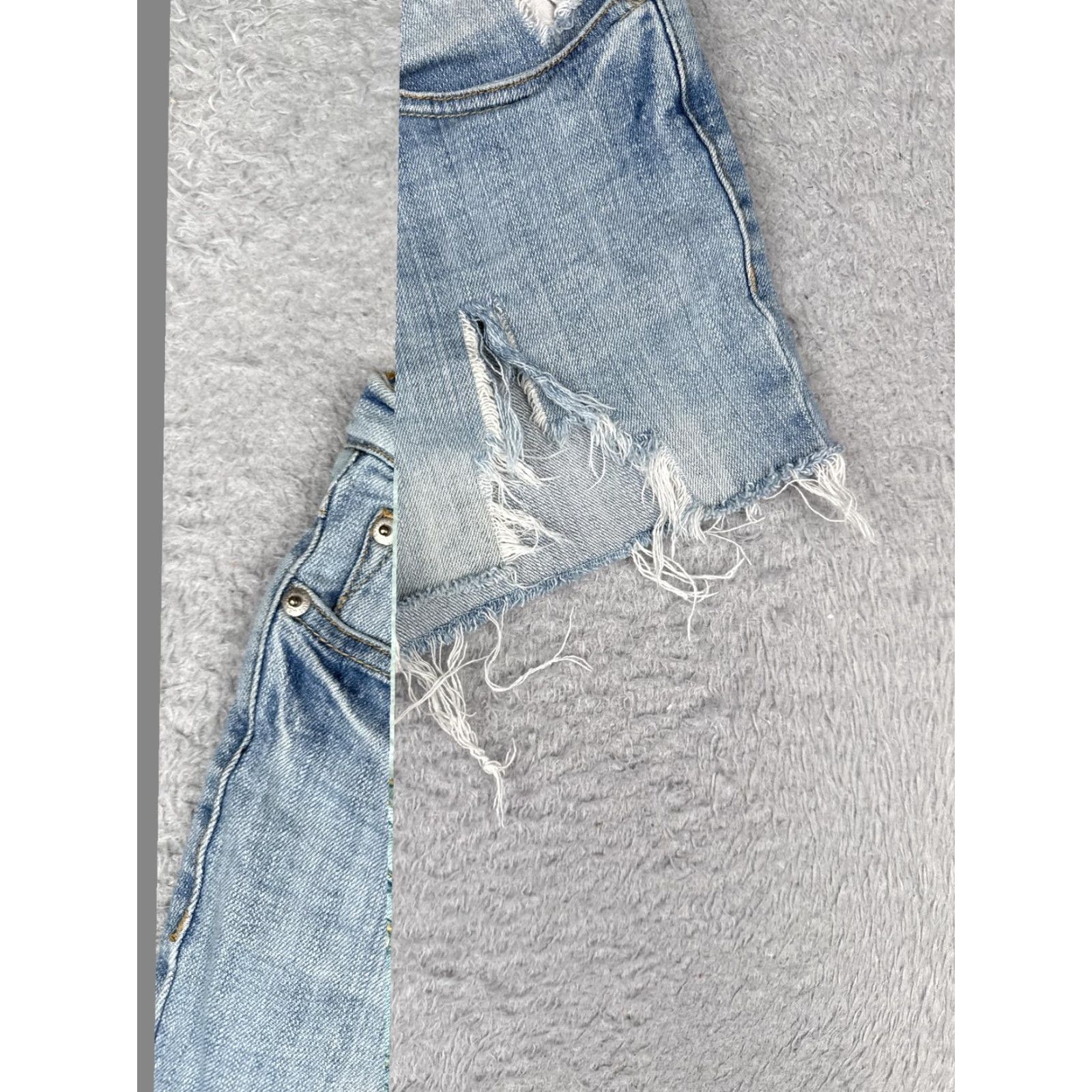 Denime JUST U.S.A. Shorts Juniors 9 Blue Denim Cutoff Distressed Frayed Hem Stretch 29x5 Womens Short Size 30" / US 8 / IT 44 - 2 Thumbnail