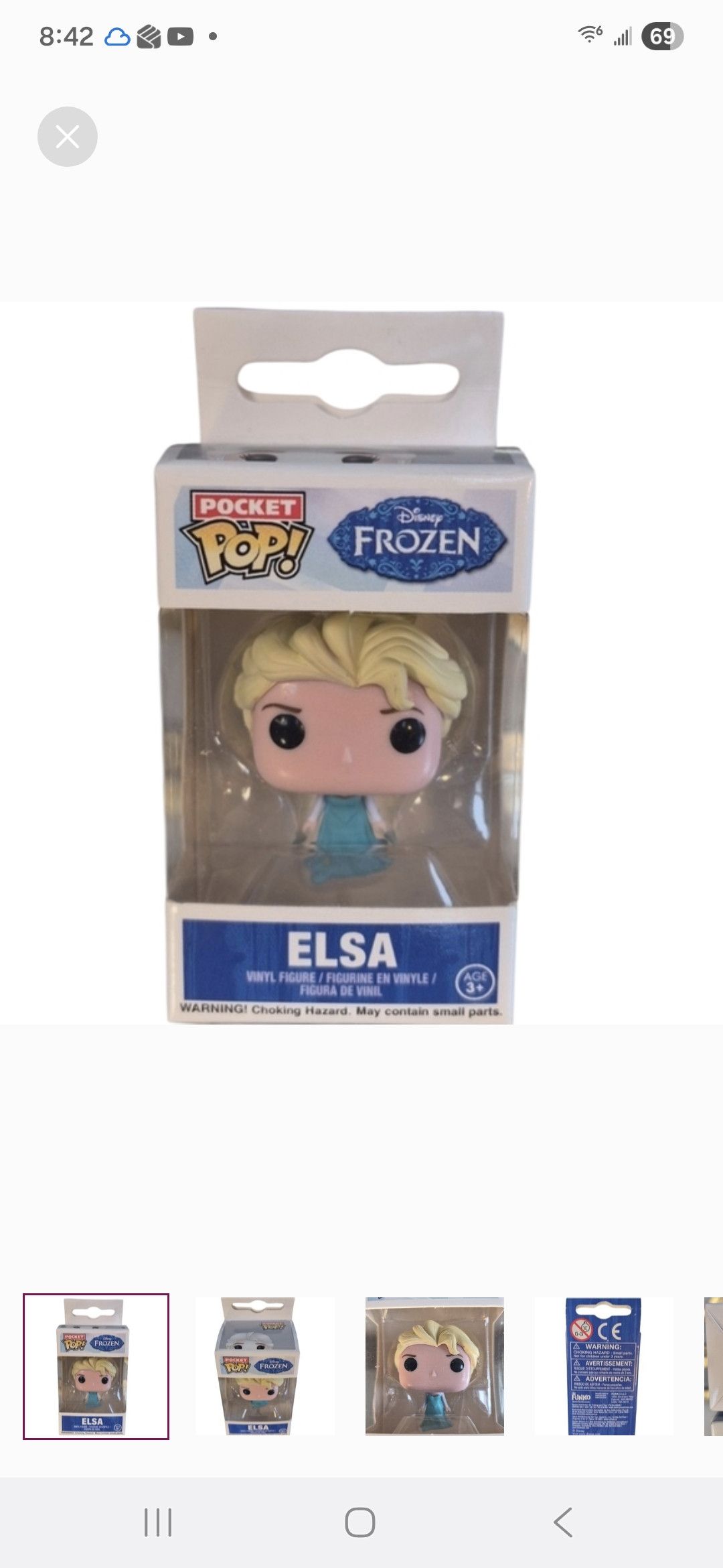 Other Funko × Disney's Frozen ELSA Vinyl Pocket POP Keychain Size ONE SIZE - 2 Thumbnail