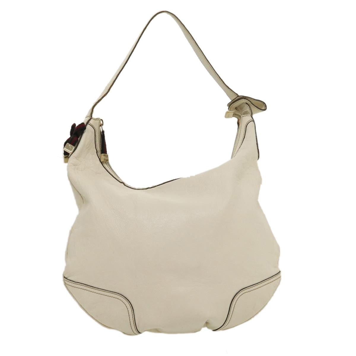 GUCCI Shoulder Bag Leather White