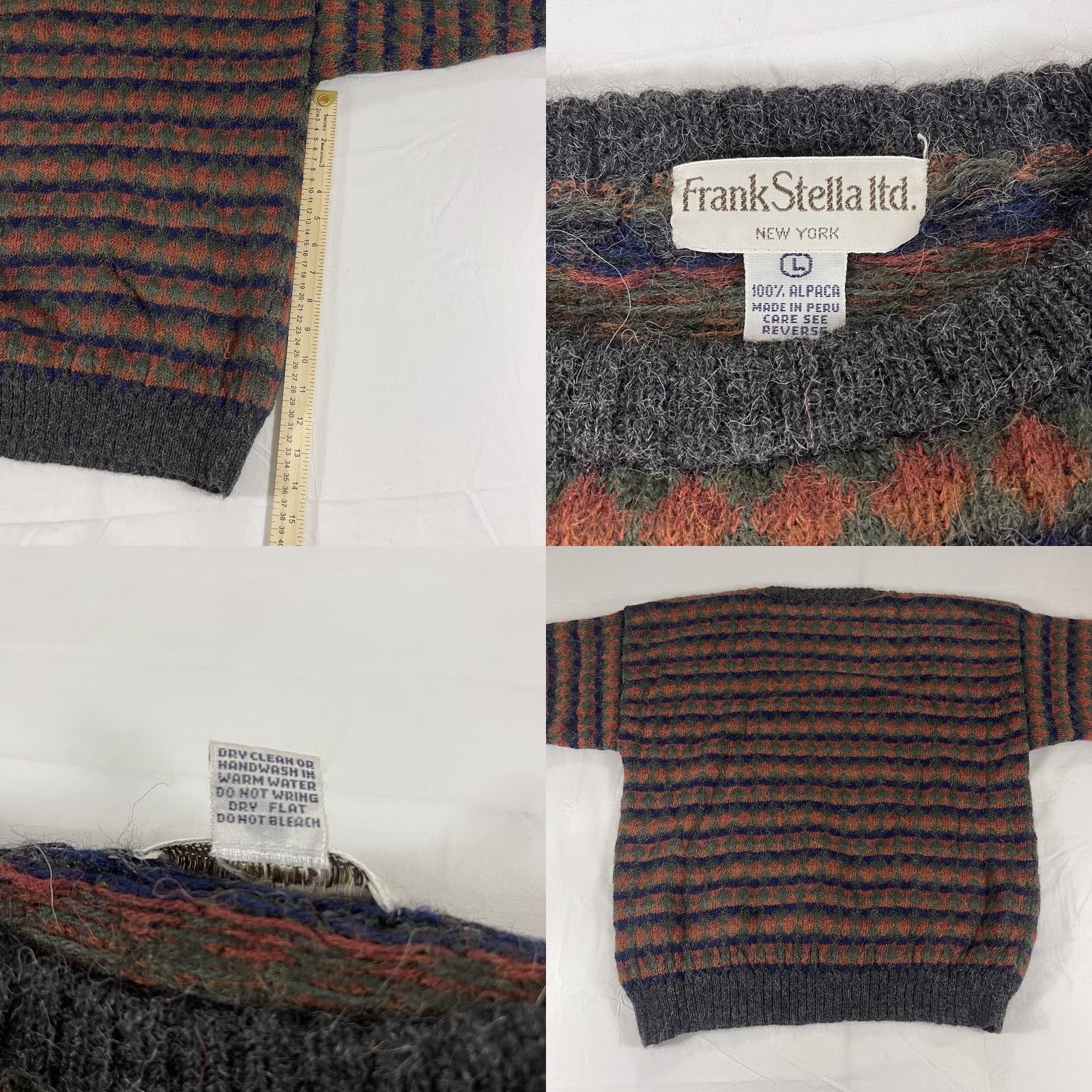 Vintage VINTAGE Frank Stella New York Sz S Sweater 100% ALPACA Geometric 80s 90s Size US S / EU 44-46 / 1 - 8 Thumbnail