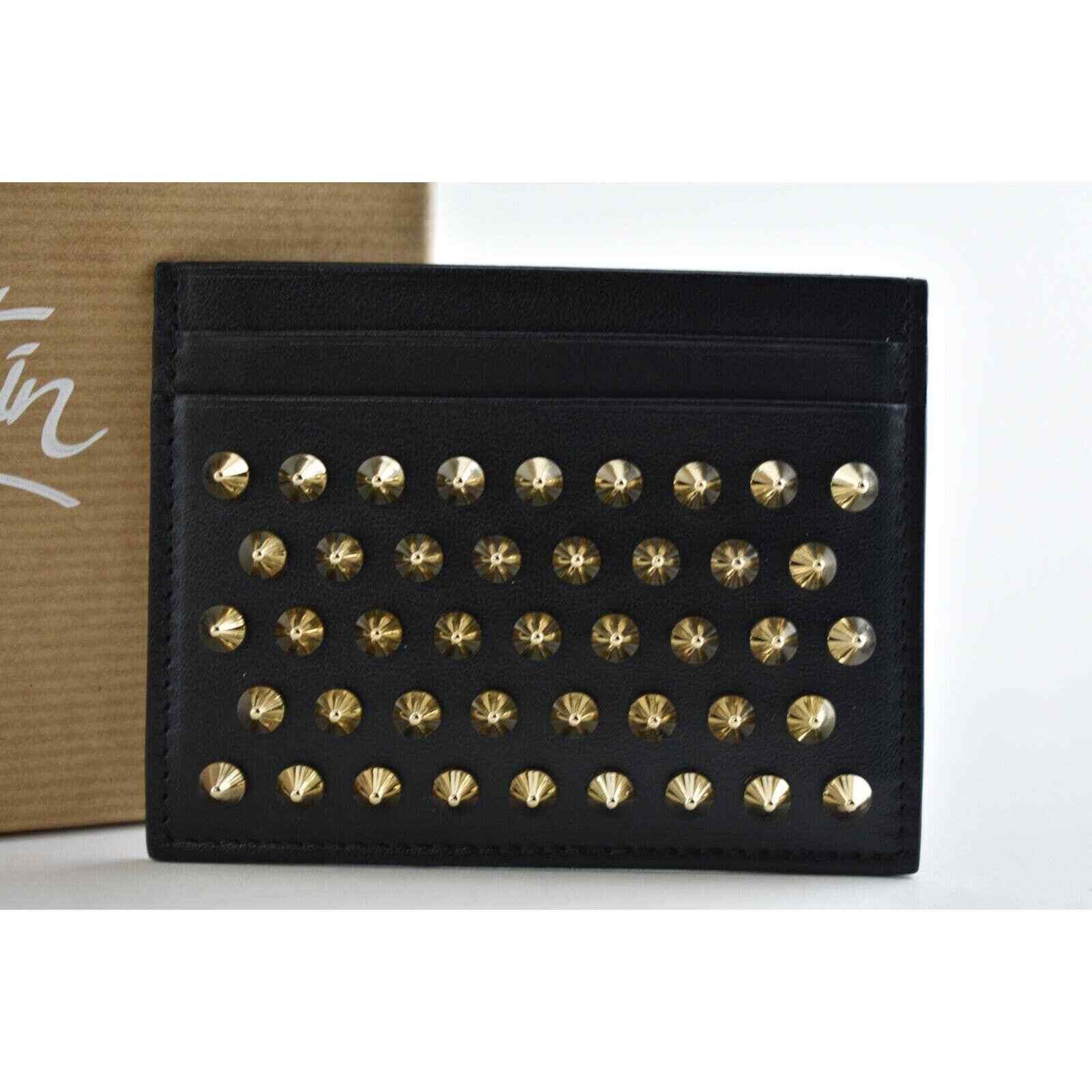 Christian Louboutin Christian Louboutin Gold Spike Credit Card Holder Wallet Size ONE SIZE - 3 Thumbnail