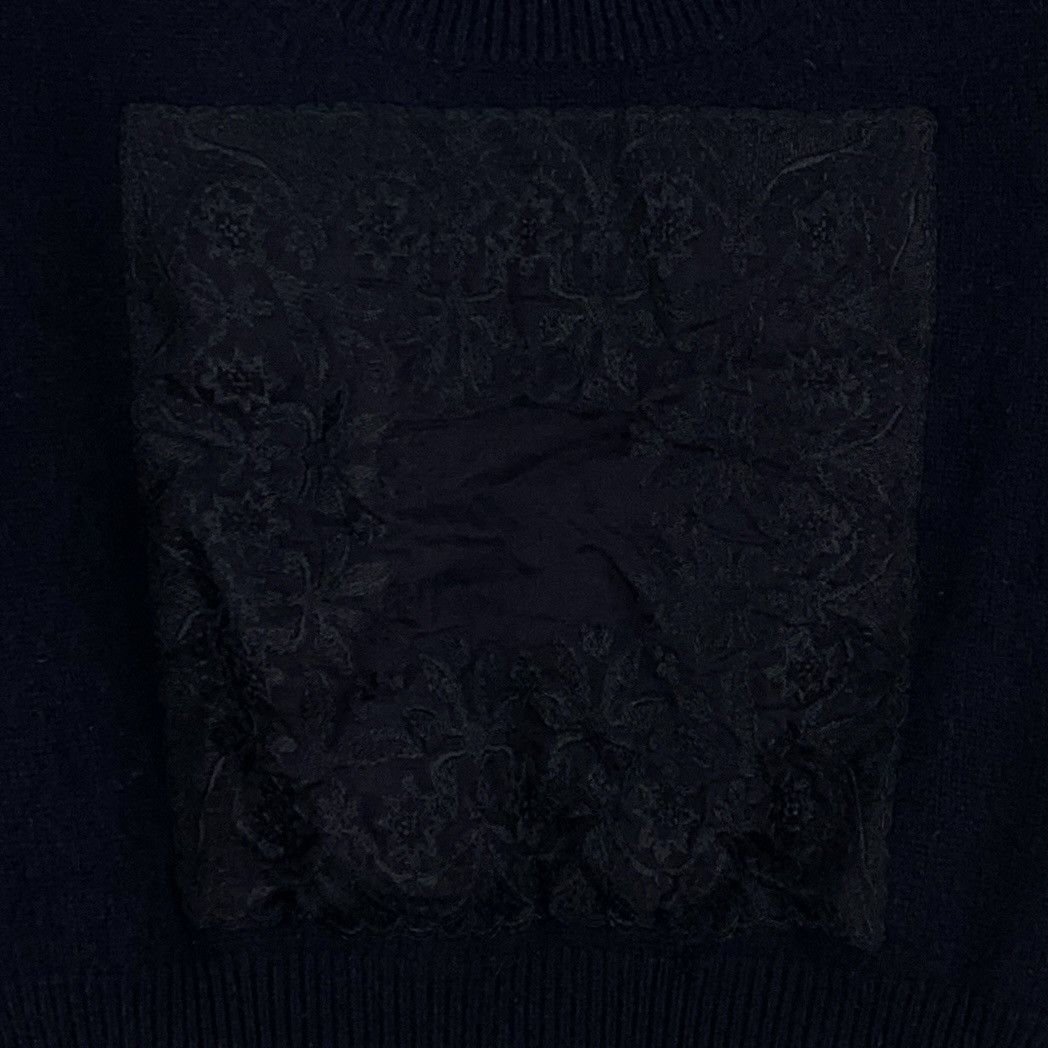 Dior Dior Black Floral Cashmere Knit Short Sleeve T-shirt K26WX Size S / US 4 / IT 40 - 4 Thumbnail