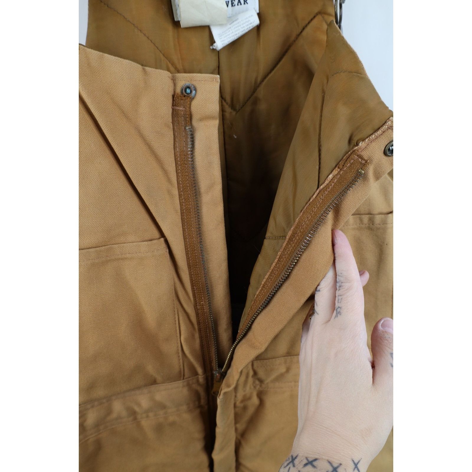 Walls Vintage 90s Walls Distressed Quilted Canvas Overalls Size US 30 / EU 46 - 11 Thumbnail