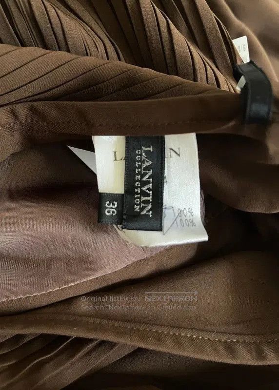 Lanvin Lanvin Brown Pleated Short Skirt for Women . Size 23" - 7 Thumbnail