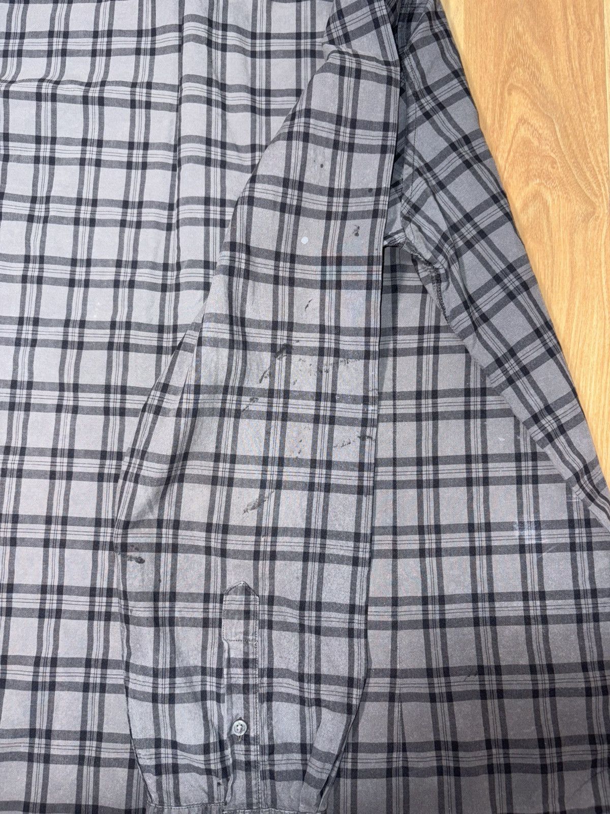 John Varvatos John Varvatos U.S.A. Grey Plaid Paint Splatter Shirt XXL Size US XXL / EU 58 / 5 - 9 Thumbnail
