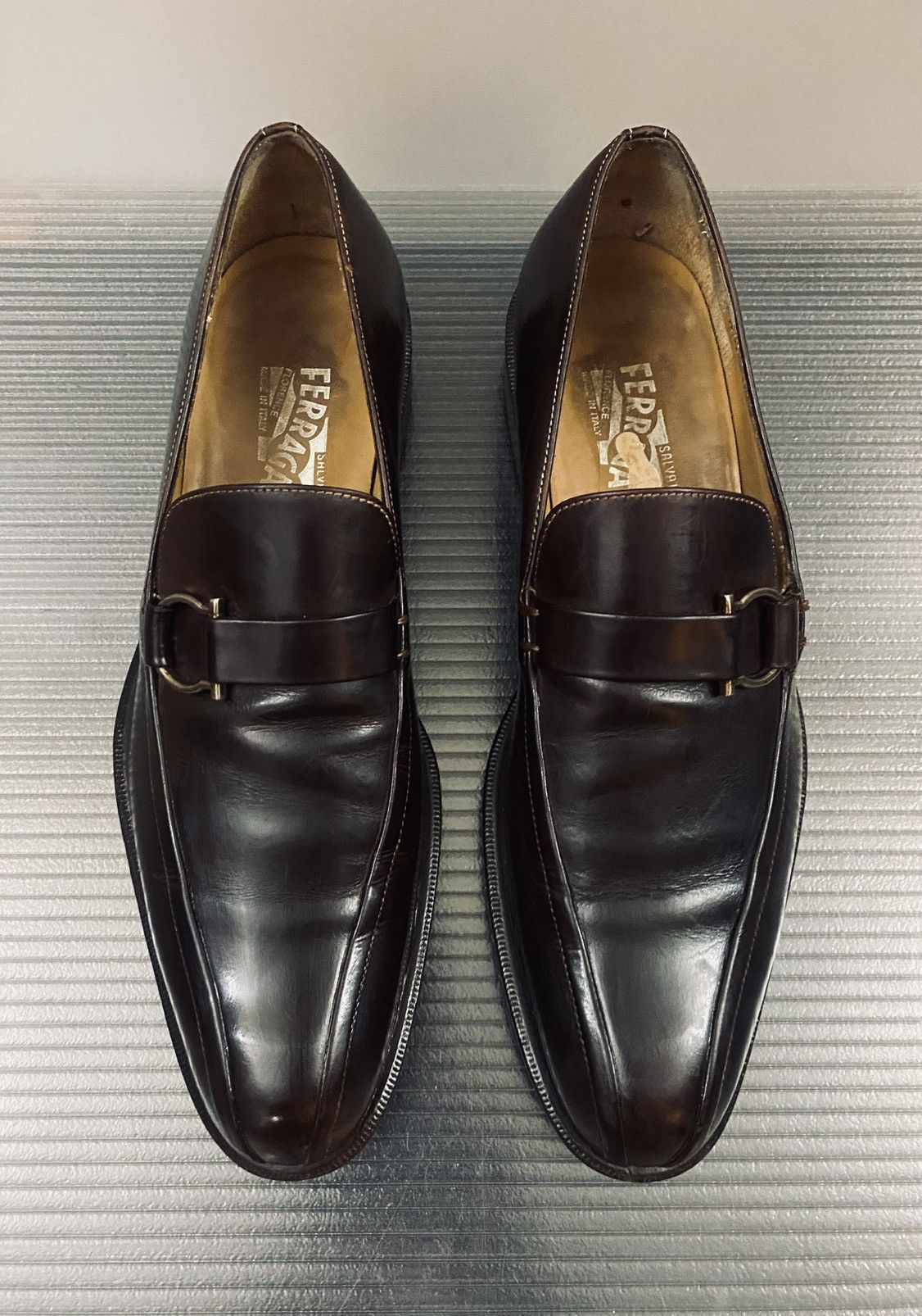 Salvatore Ferragamo Ferragamo 🇮🇹 dk brown leather brass gancini loafer 8.5 NEW Size US 8.5 / EU 41-42 - 5 Thumbnail