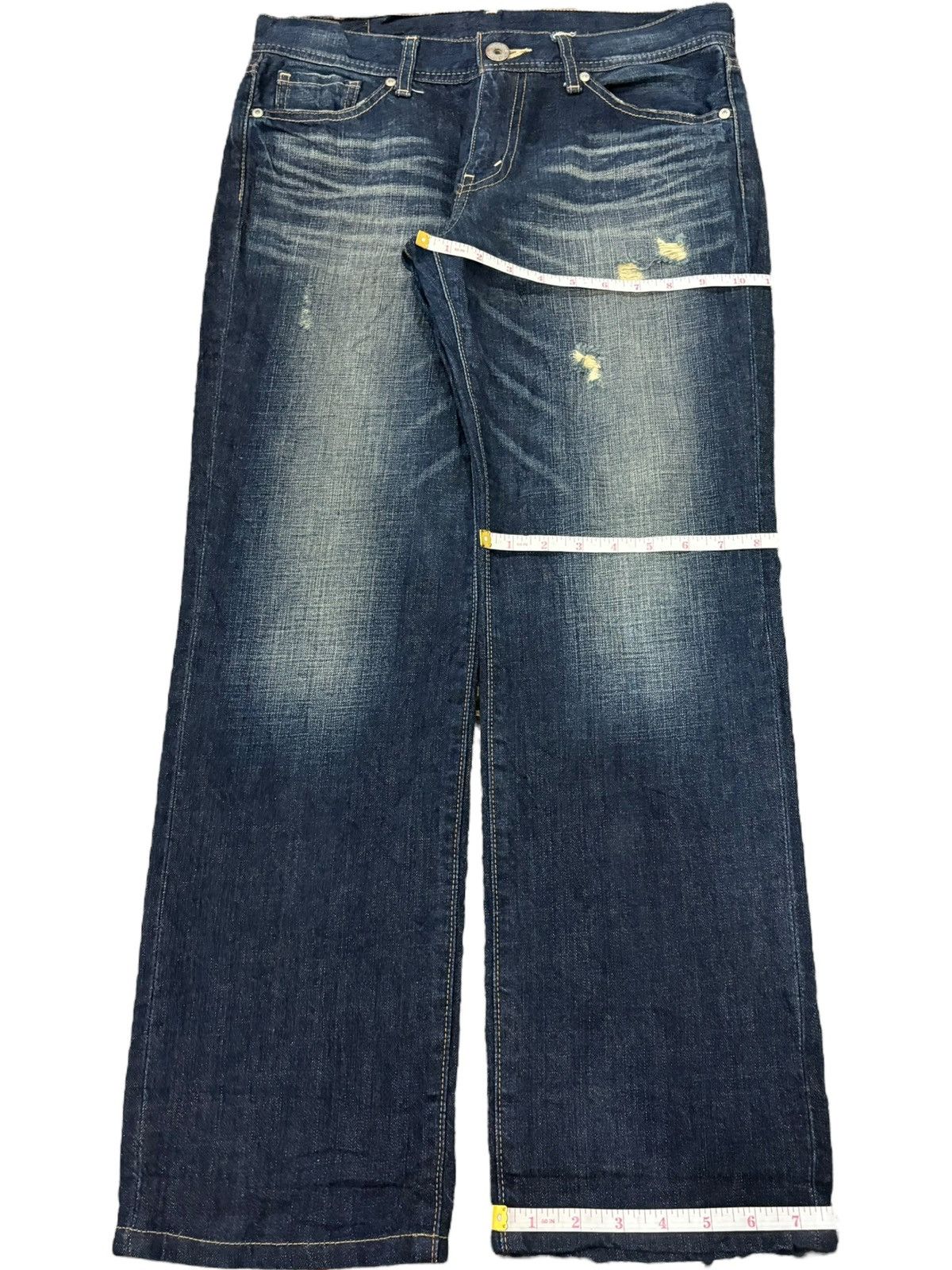 Levi's Vintage 90s Levis 535 Distress Loose Jeans Size 32" / US 10 / IT 46 - 8 Thumbnail