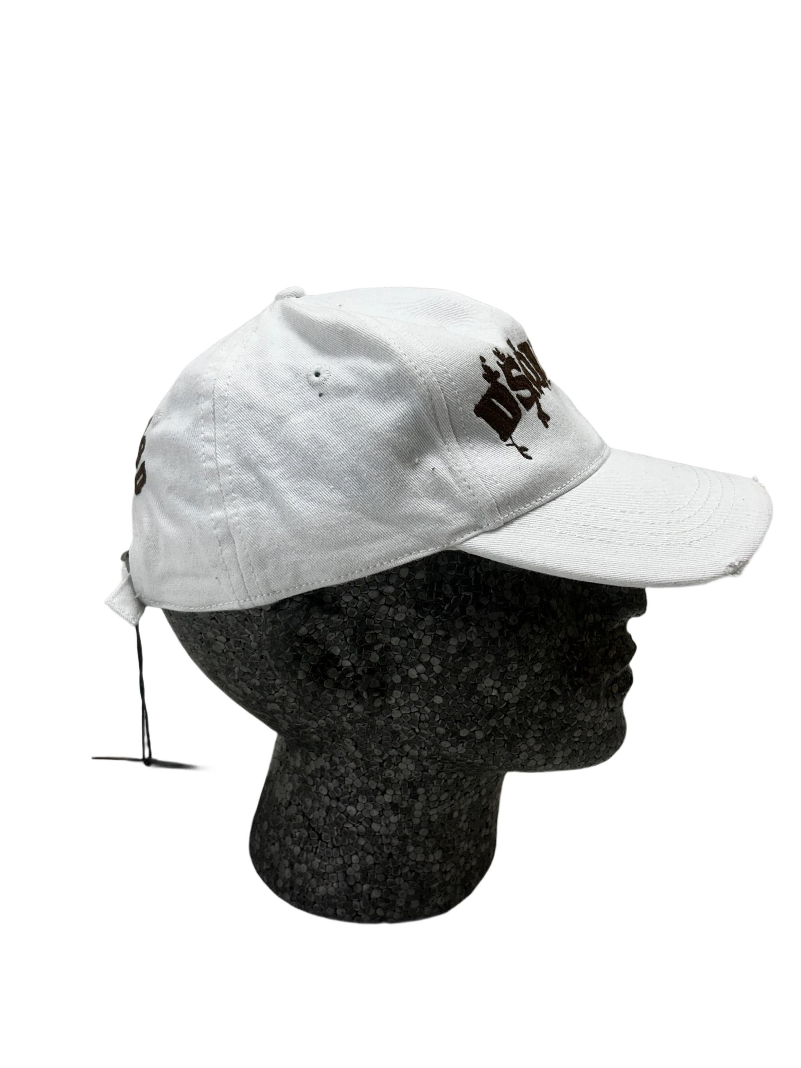 Dsquared2 DSQ2 White Distressed Basball Cap With Seasonal Logo Size ONE SIZE - 2 Thumbnail