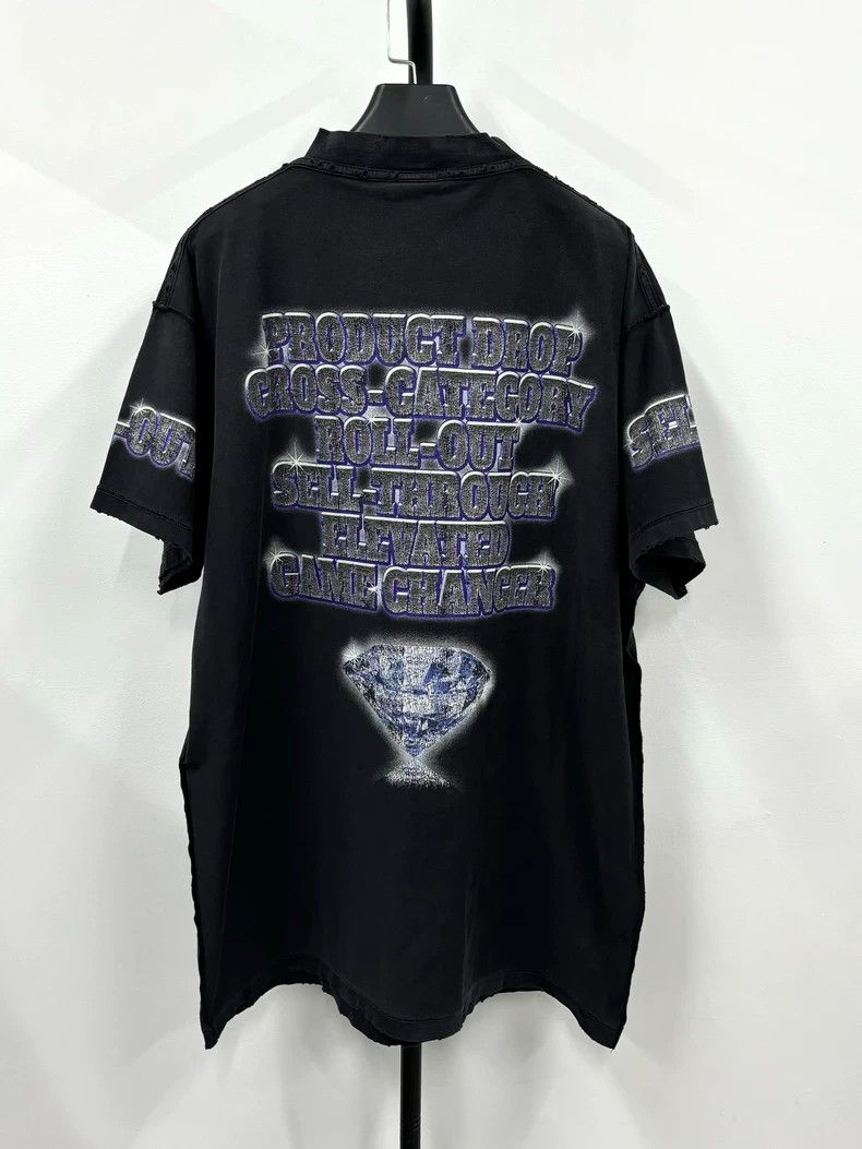 Balenciaga Balenciaga size 1 SS24 SNBN Letter Print Ripped Crew Neck S Size US M / EU 48-50 / 2 - 2 Thumbnail