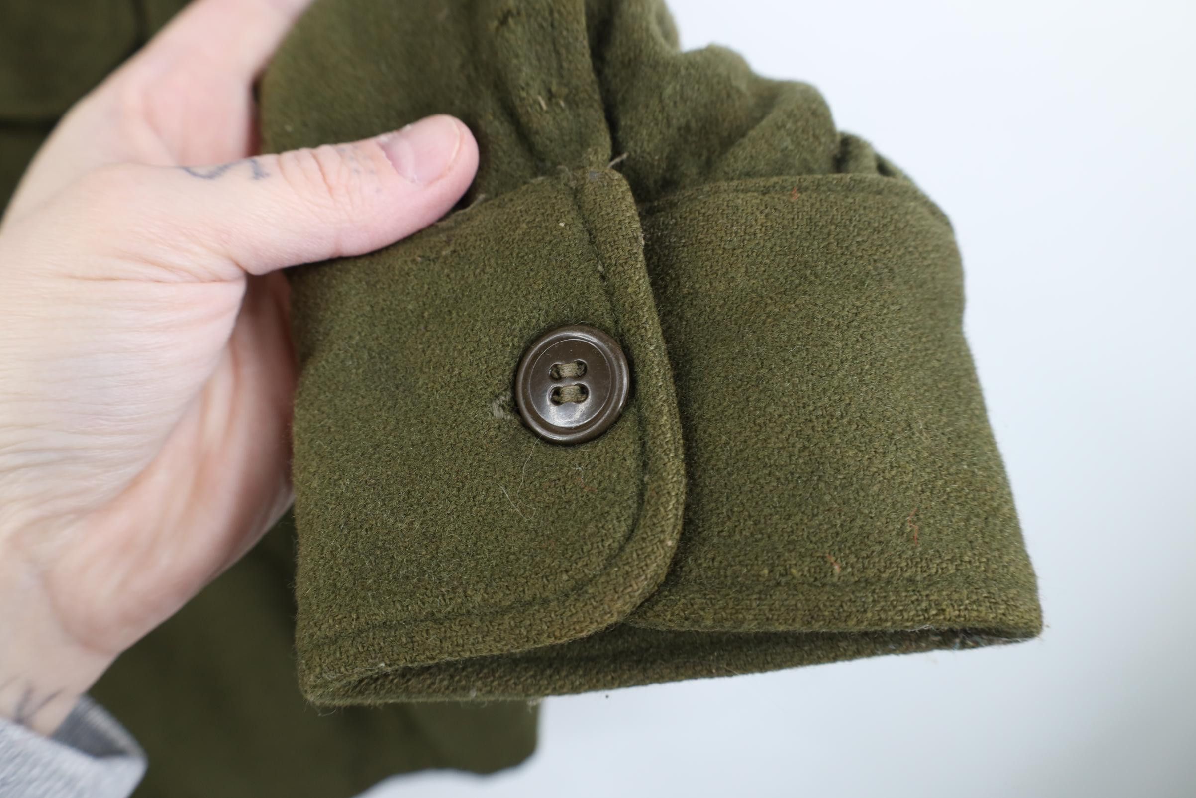 Vintage Vintage 50s Korean War US Army OG 108 Wool Shirt Jacket Size US M / EU 48-50 / 2 - 7 Thumbnail
