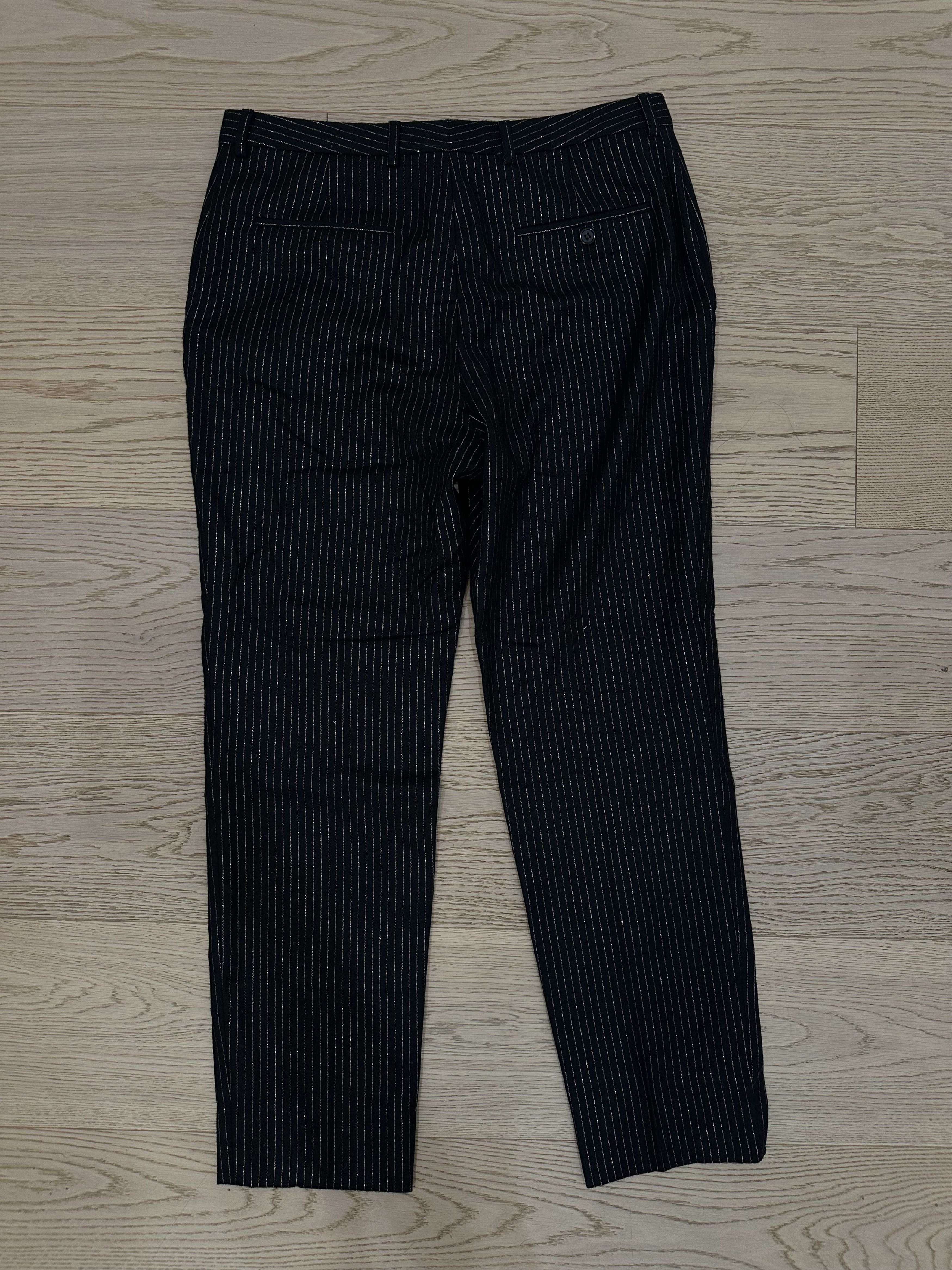 Saint Laurent Paris Glitter Pinstripe Saint Laurent Black Pants Size US 32 / EU 48 - 2 Thumbnail
