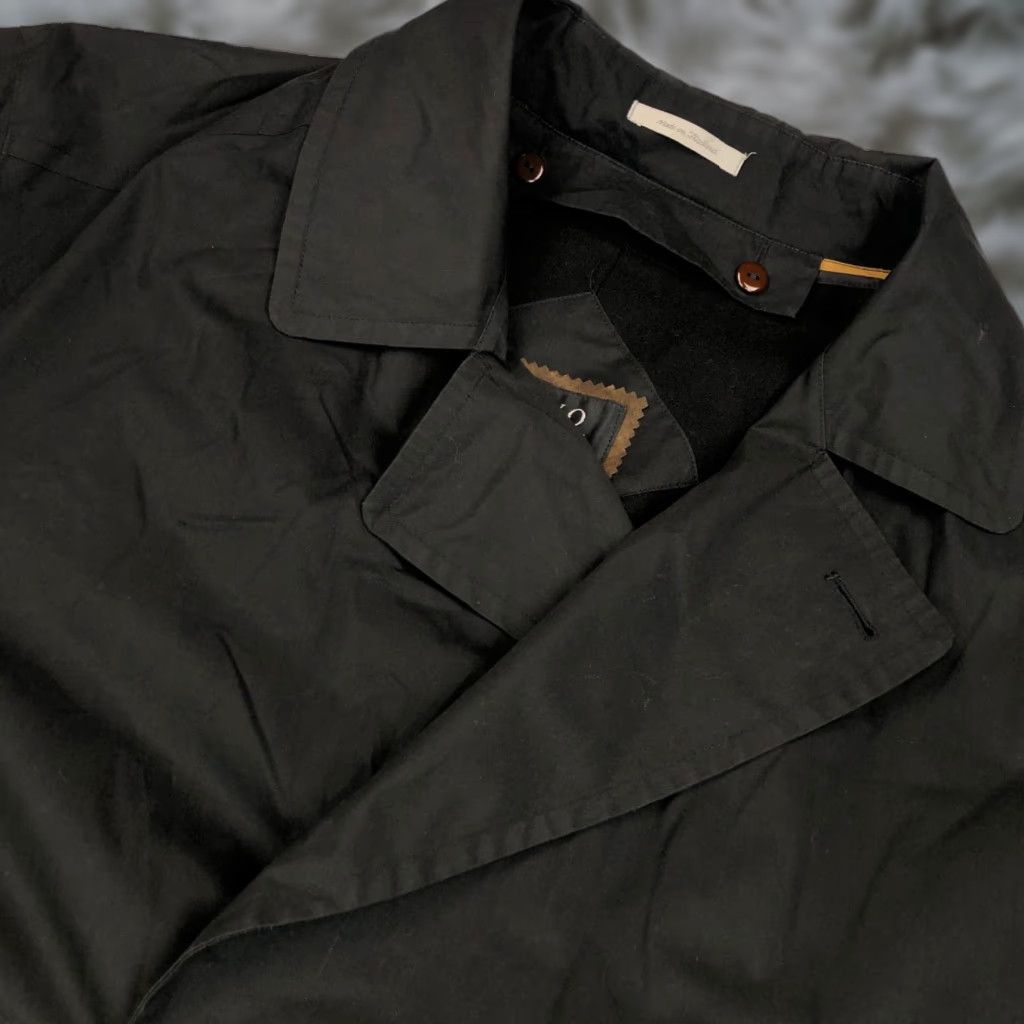 Vintage Sanyo Women's Coat Double-Breasted Belted Black MEDIUM Size M / US 6-8 / IT 42-44 - 1 Thumbnail