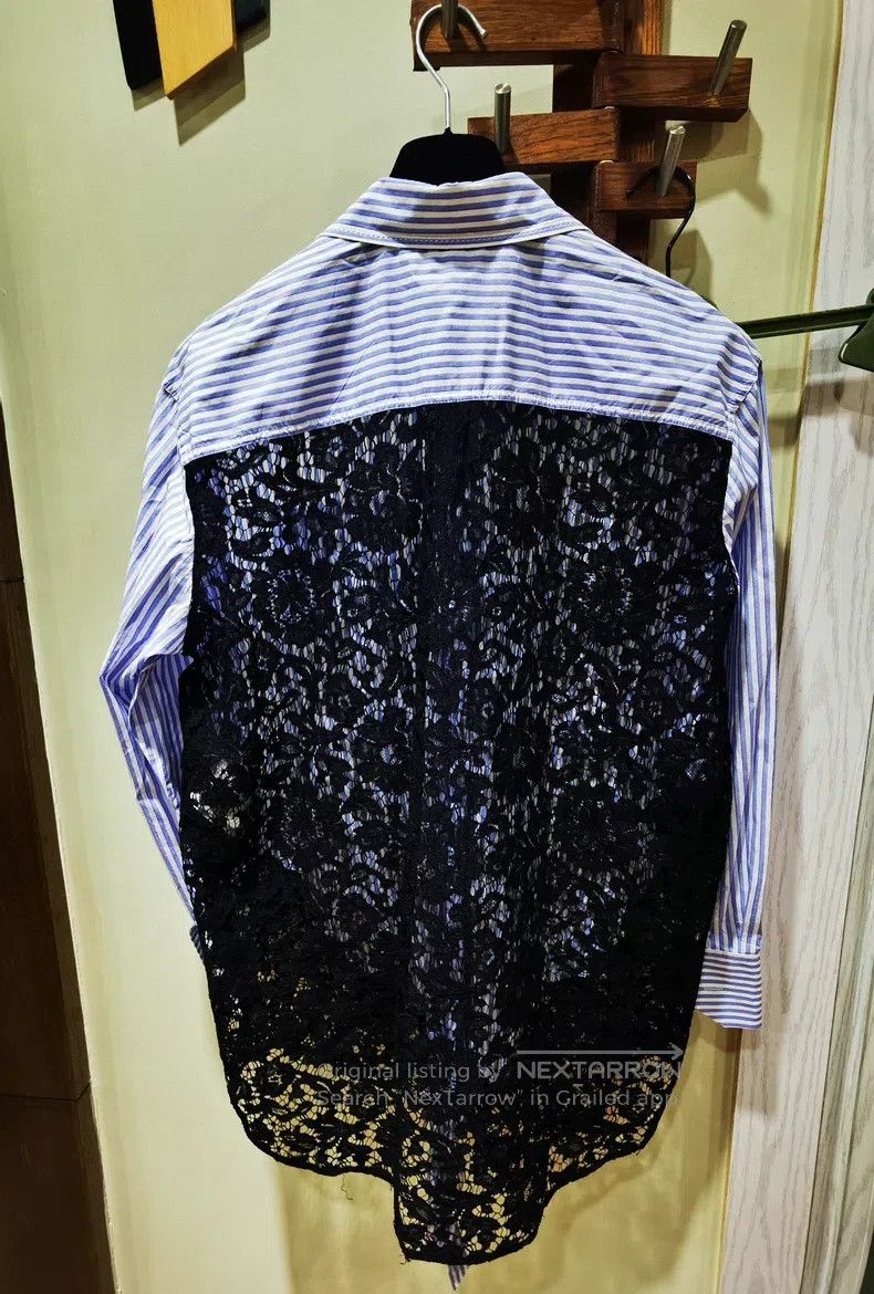 Valentino Valentino Blue and white striped paneled black full lace s Size M / US 6-8 / IT 42-44 - 5 Thumbnail