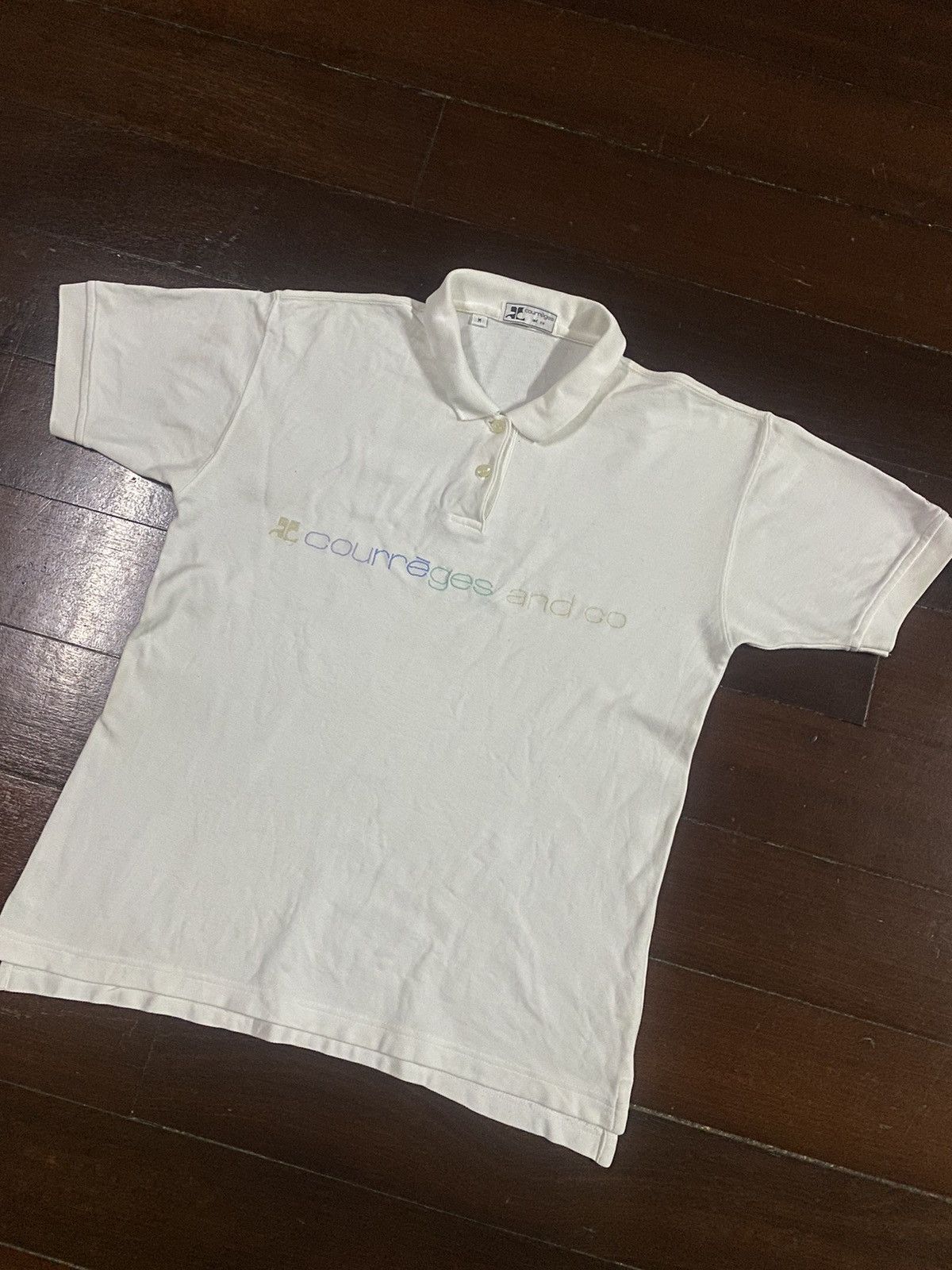 Andre Courreges Vintage Courreges big logo box logo polos Size US M / EU 48-50 / 2 - 5 Thumbnail