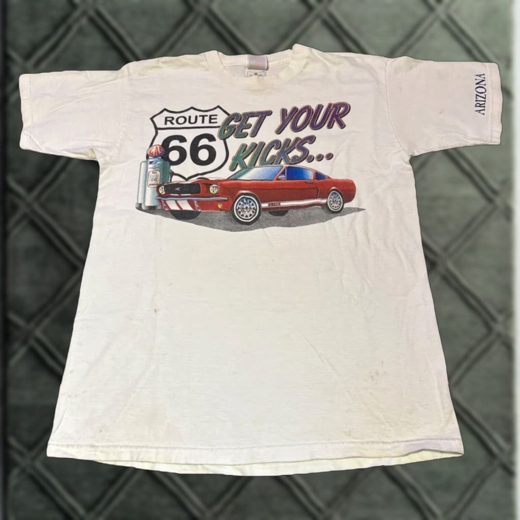 Fruit Of The Loom VINTAGE Route 66 Arizona Mustang GT White T-Shirt M Mens 90s Fruit of the Loom Size US M / EU 48-50 / 2 - 1 Thumbnail