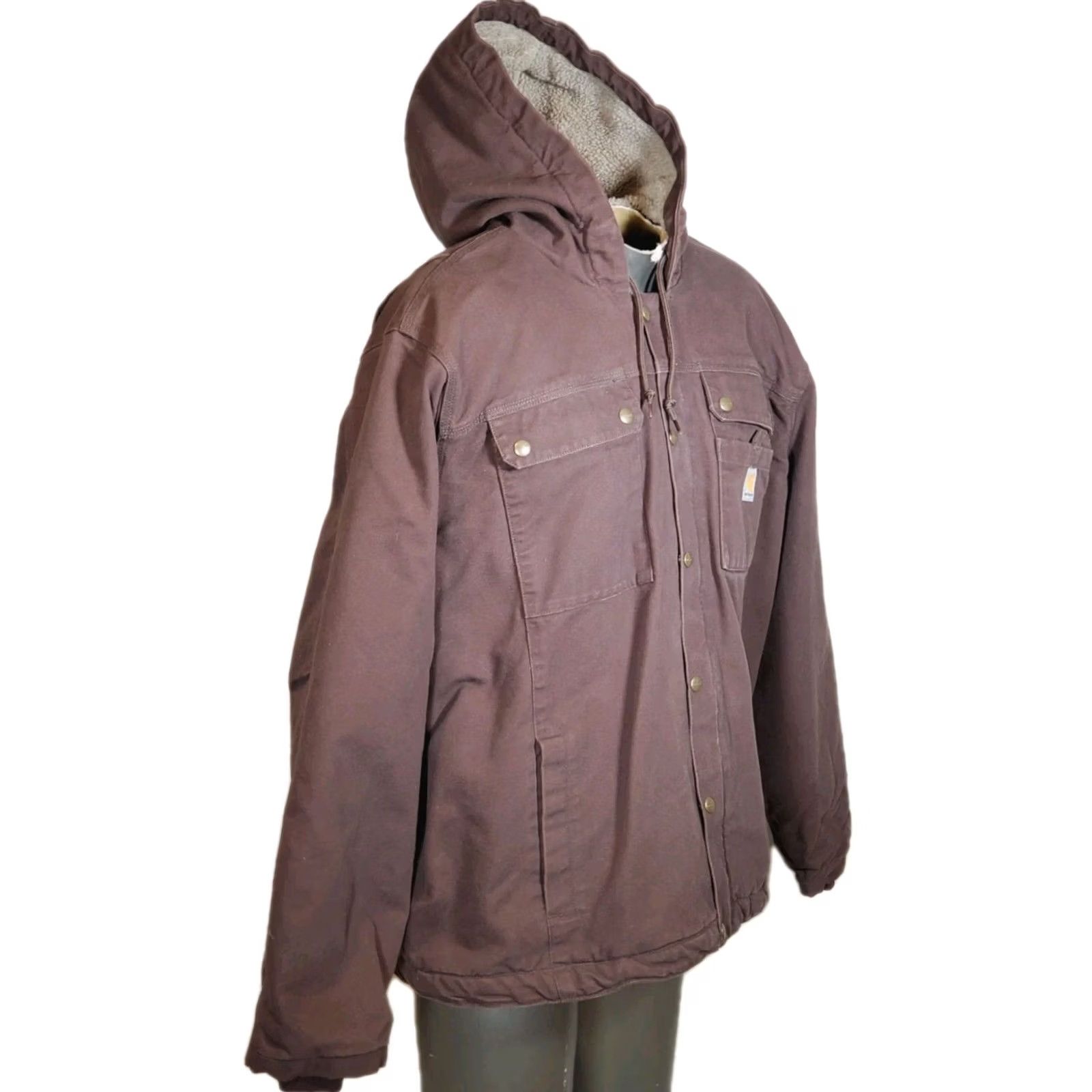 Carhartt VINTAGE Carhartt Sherpa-Lined Utility Jacket Relaxed Fit Washed Duck Dark Brown Men 2XL Size US XXL / EU 58 / 5 - 3 Thumbnail